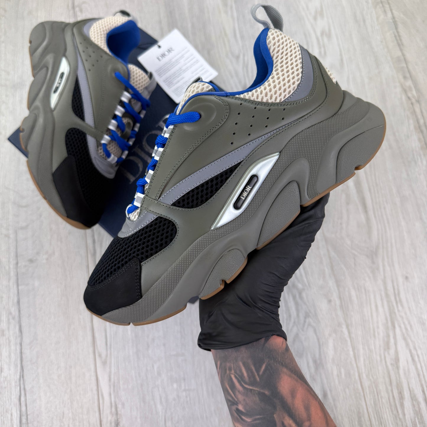 Dior B22 Men’s Khaki & Blue Trainers - 42 (Fit Uk 7.5)