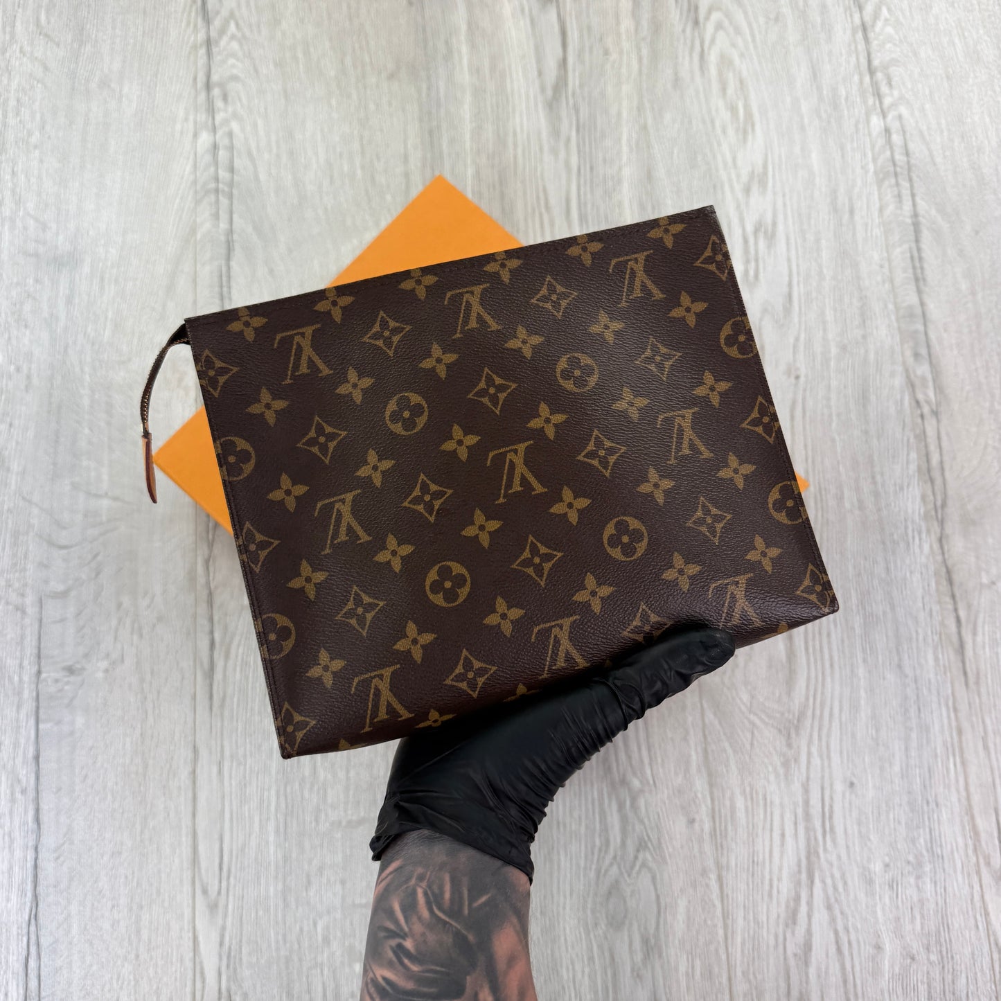 Louis Vuitton Brown Monogram Pochette Clutch Bag