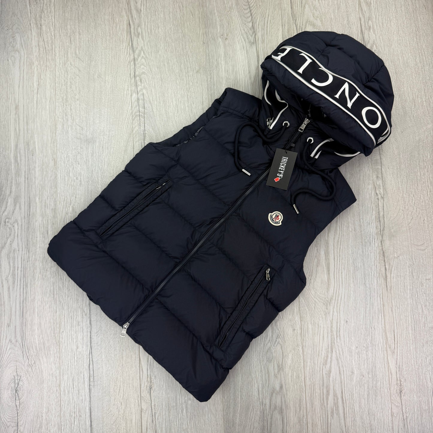 Moncler Men’s Navy Cardamine Hooded Gilet - Size 1