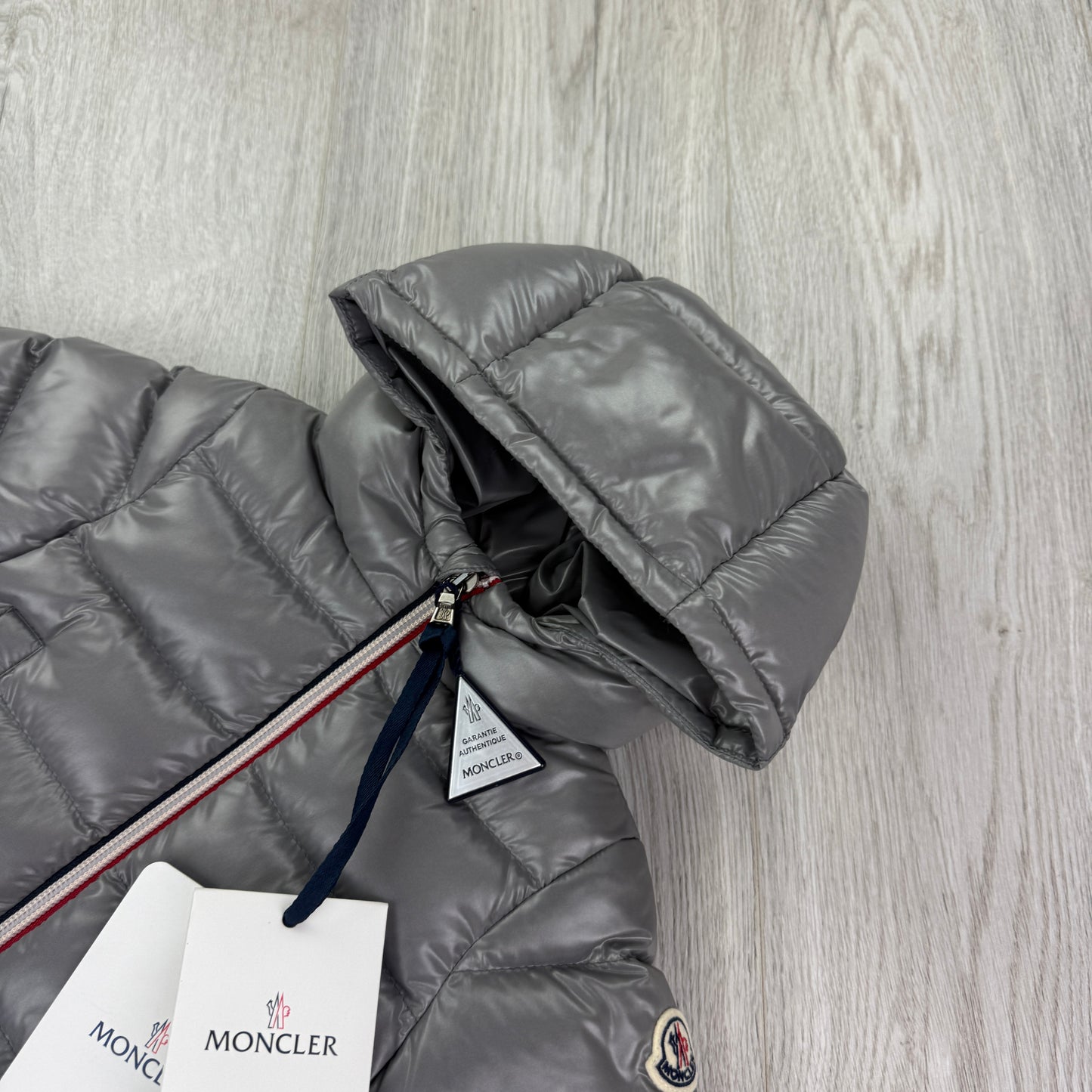 Moncler Baby Aubert Silver Down Jacket - 3-6 Months
