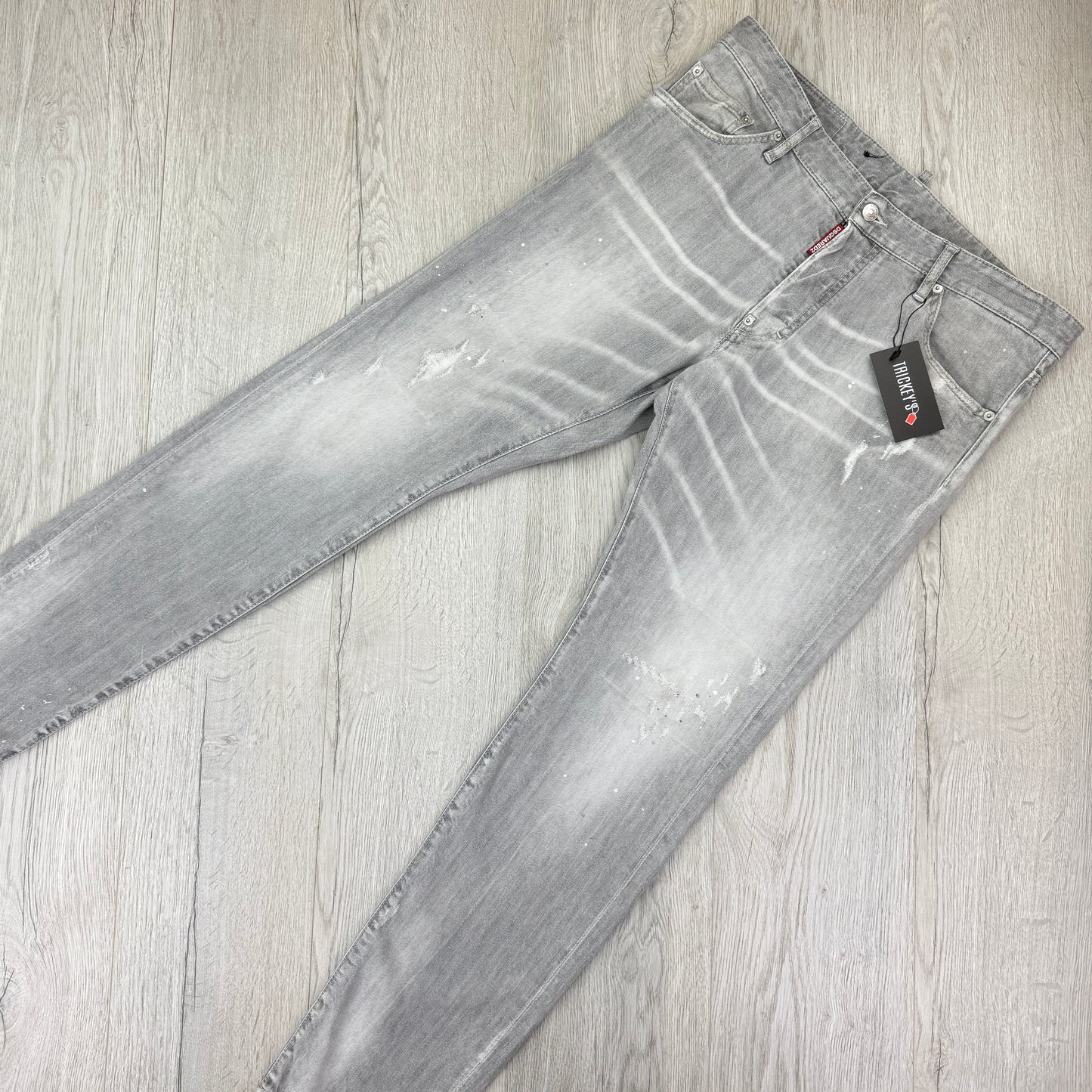 Dsquared2 Men’s Grey Distressed Jeans - 50