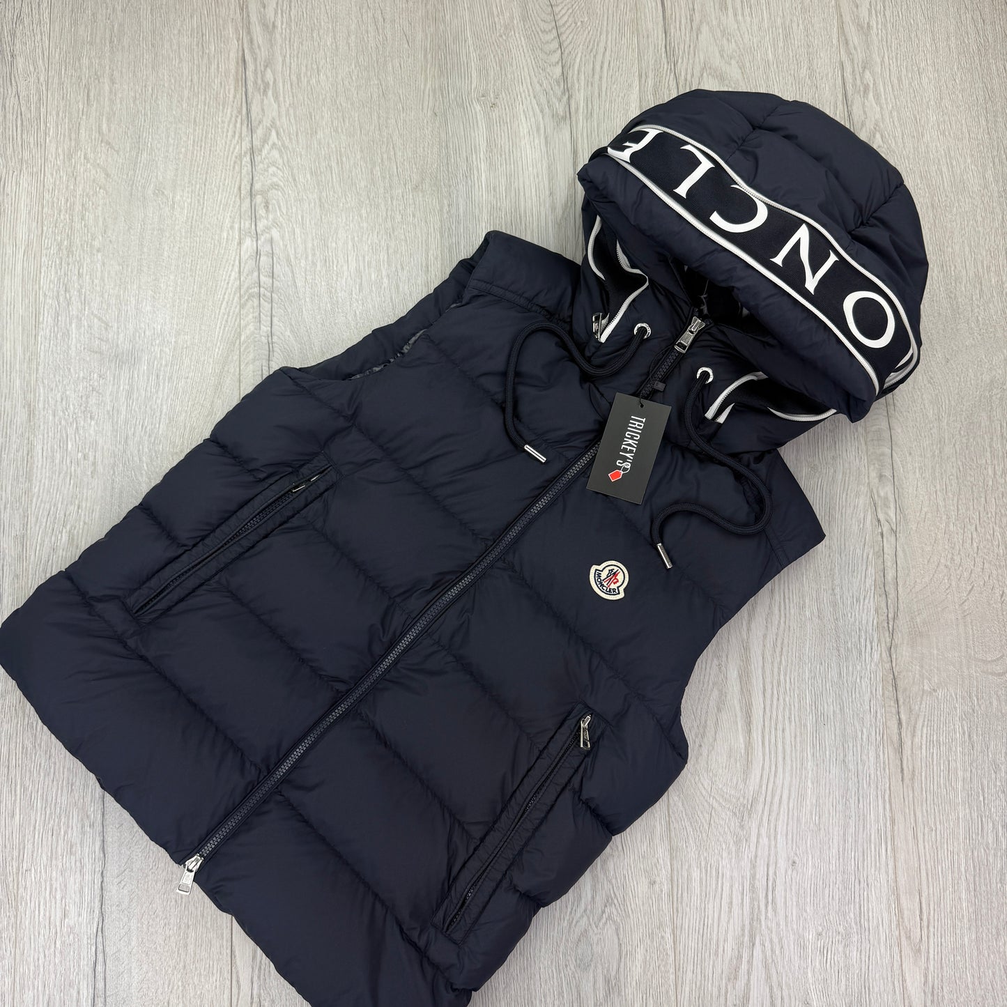 Moncler Men’s Navy Cardamine Hooded Gilet - Size 1