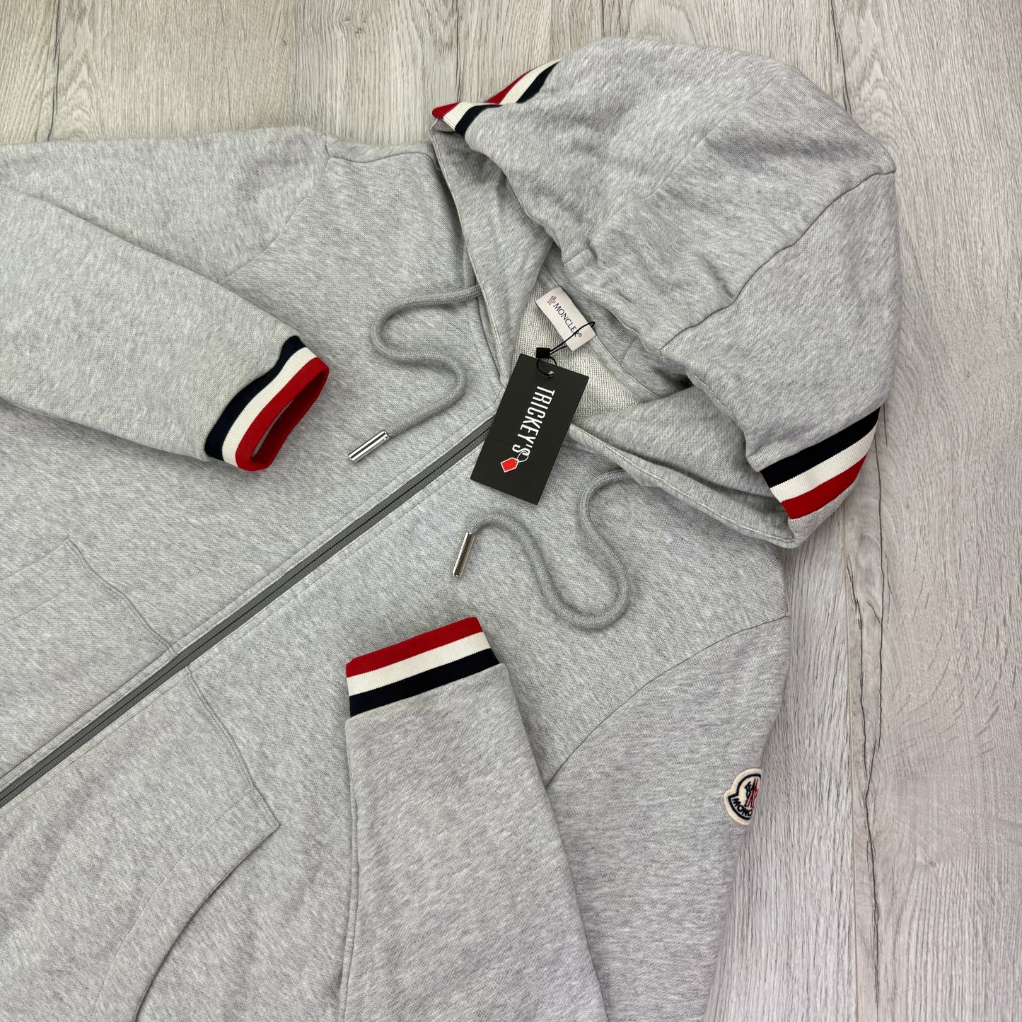 Moncler Men’s Maglia Zip-up Grey Hoodie - Medium