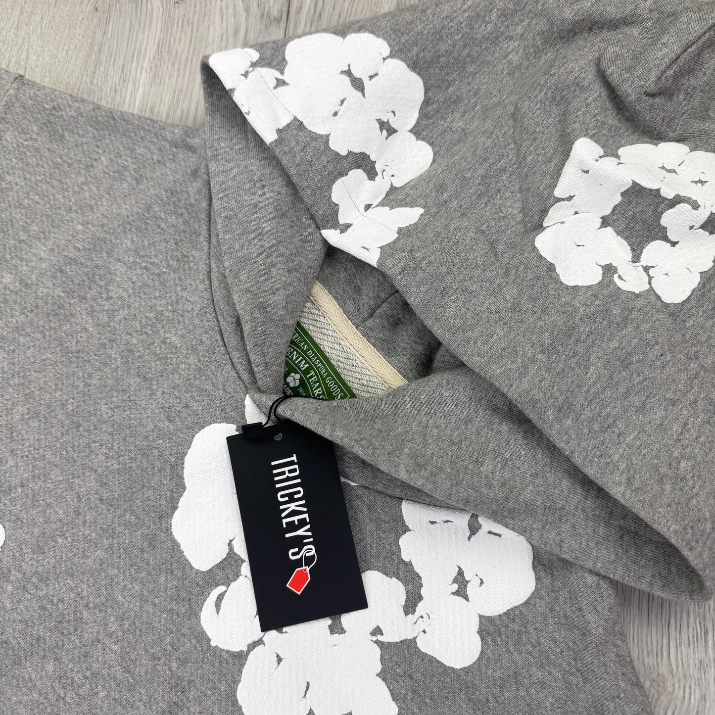 Denim Tears Men’s Grey Cotton Wreath Pullover Hoodie