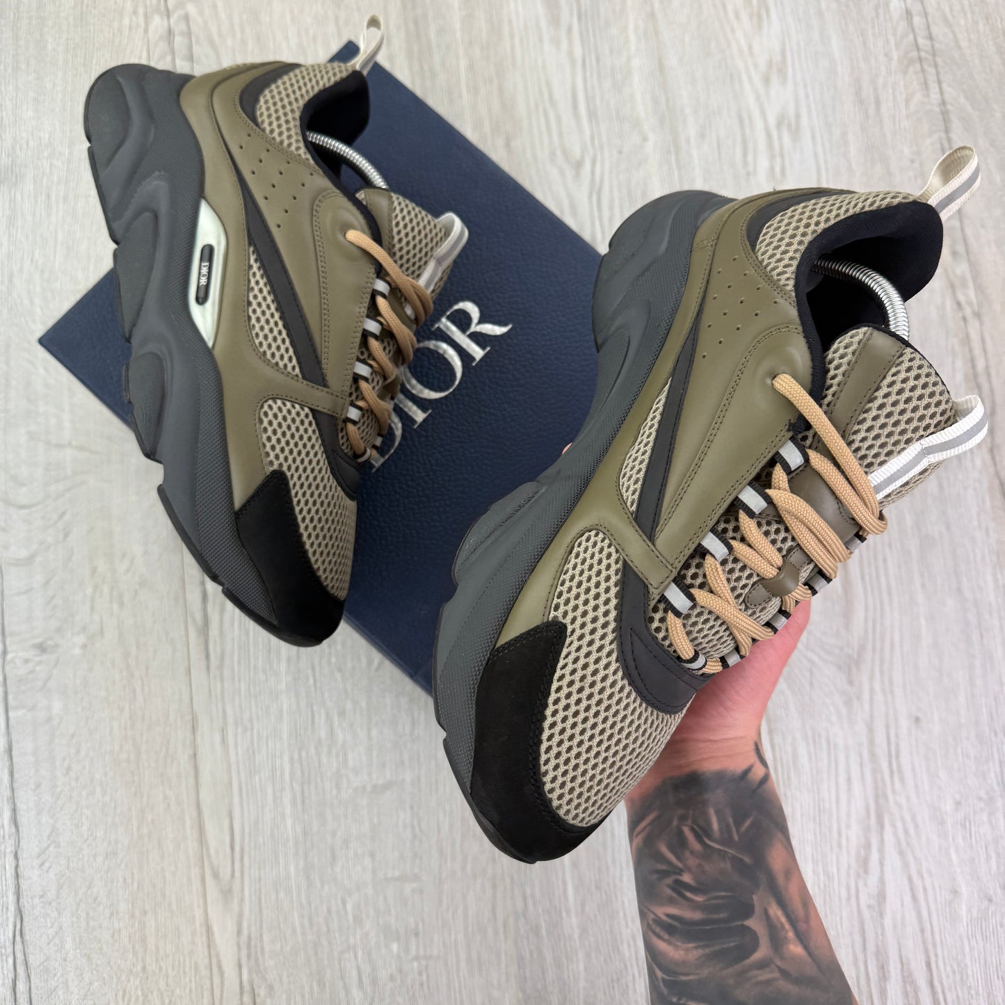 Dior B22 Men’s Khaki Grey Runners - 42 (Uk 7.5)