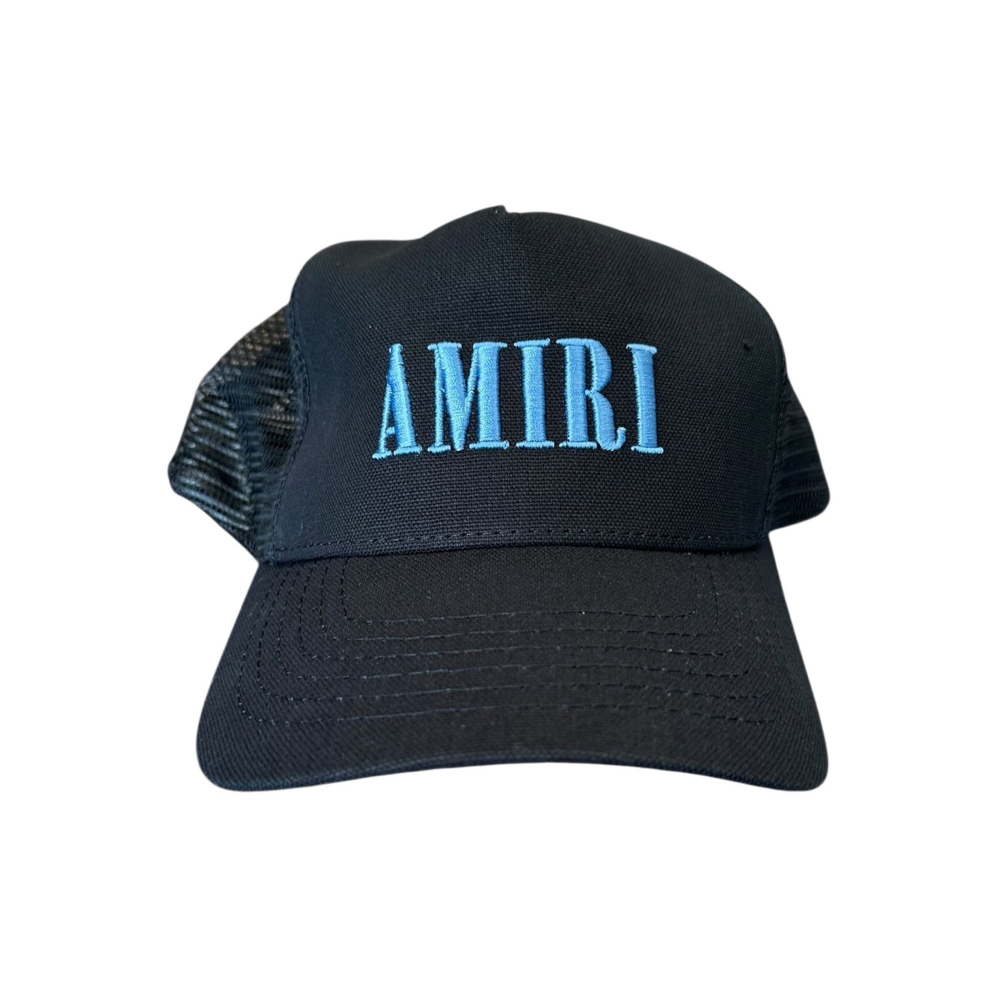 Amiri Black & Blue Core Logo Trucker Hat – Trickey.store Amiri Black & Blue Core Logo Trucker Hat – Trickey.store