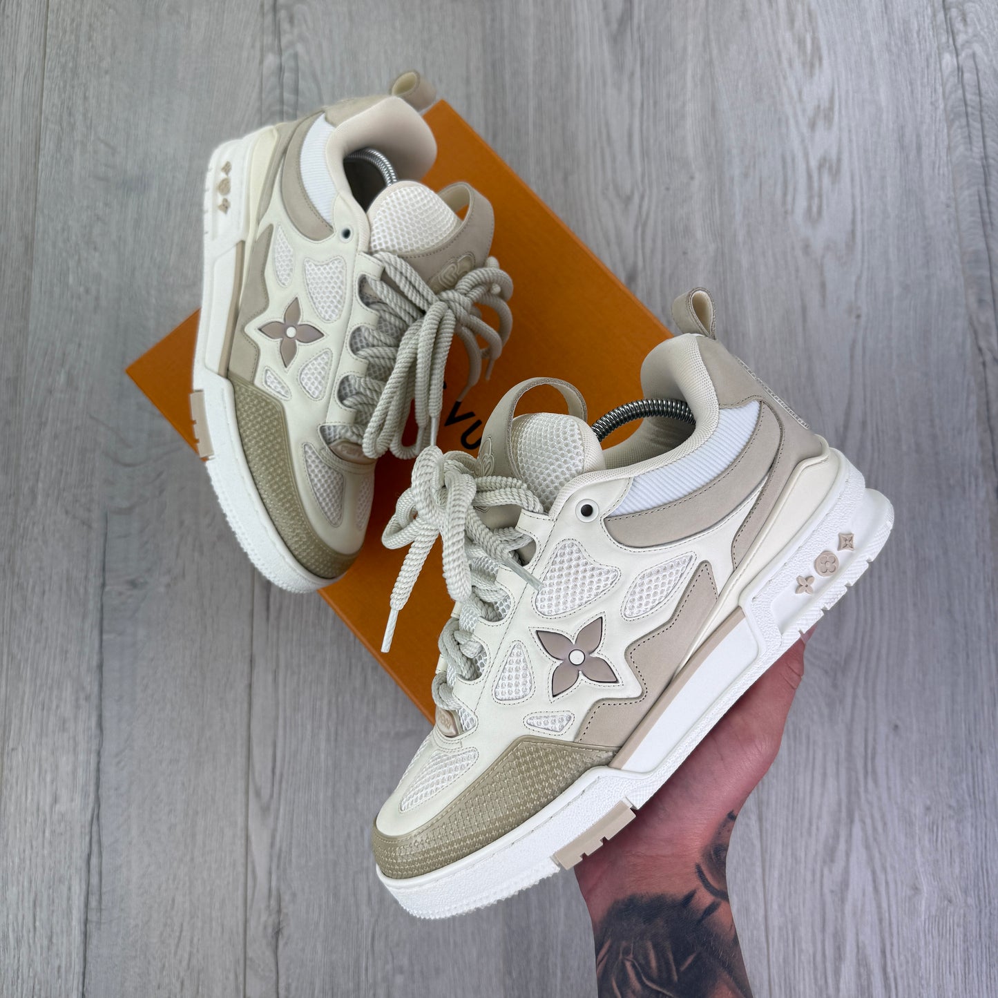 Louis Vuitton Men’s Beige Skate Trainers - Uk 7 (Fit 8)