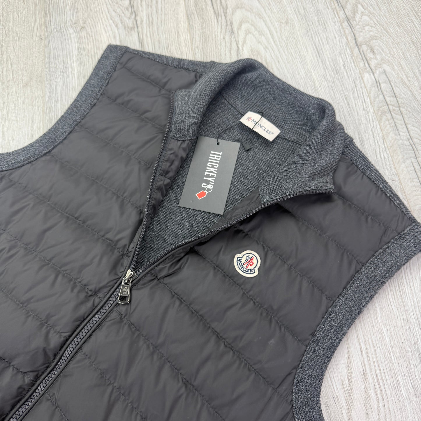 Moncler Men’s Dark Grey Padded / Knitted Gilet - Small