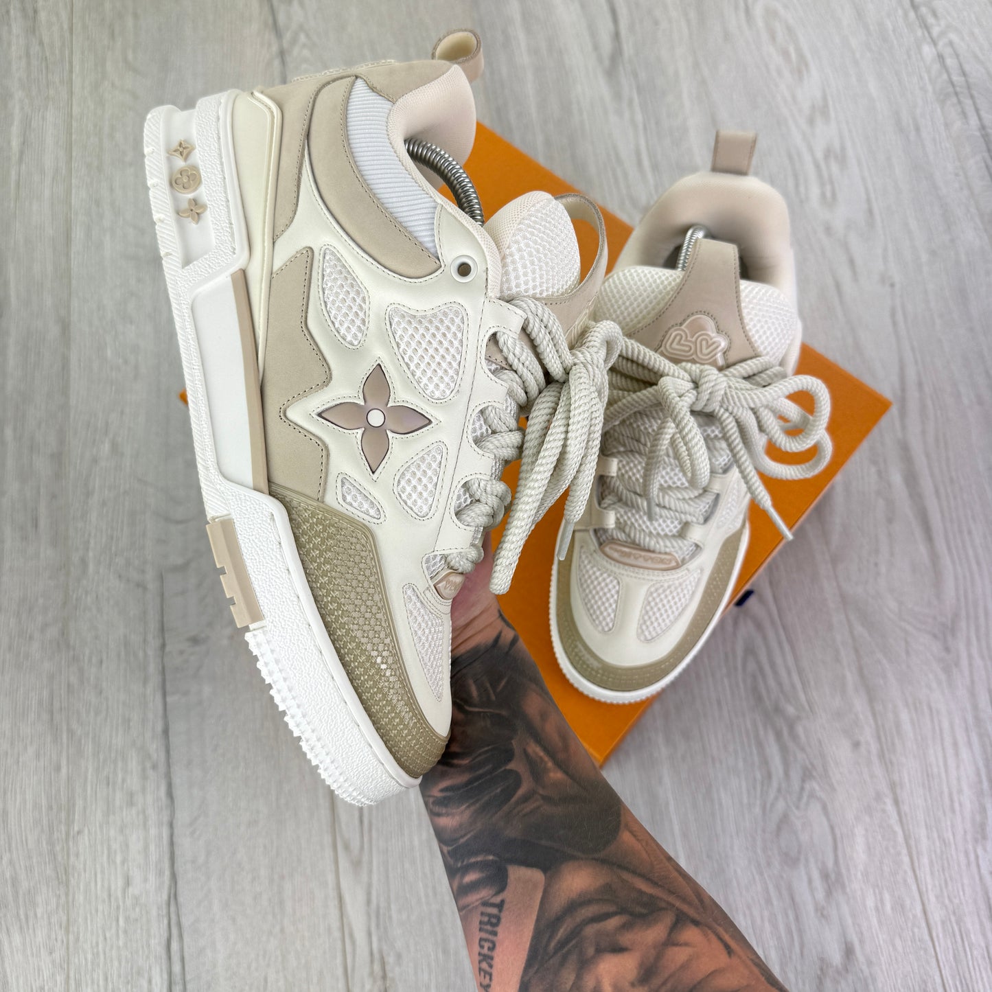 Louis Vuitton Men’s Beige Skate Trainers - Uk 7 (Fit 8)