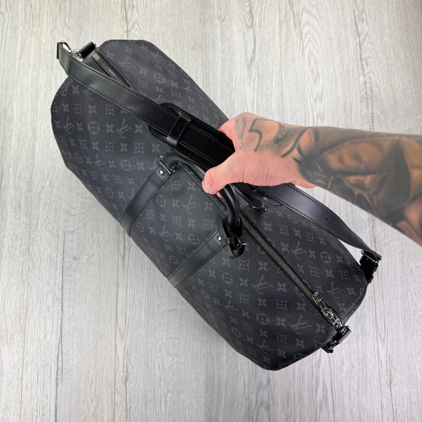 Louis Vuitton Men’s Black Monogram Keepal Bag - 55