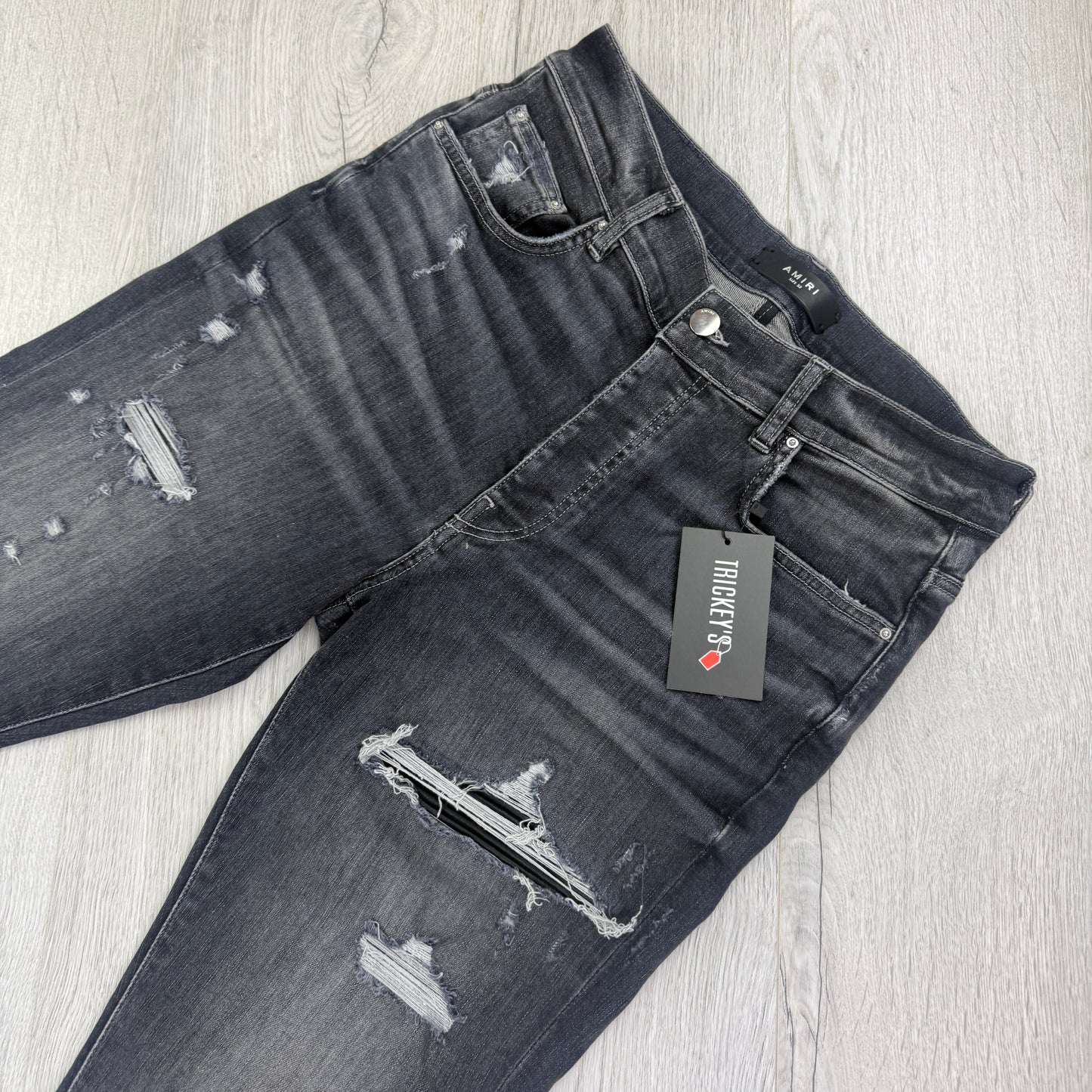 Amiri MX1 Grey Distressed Jeans - Uk 32