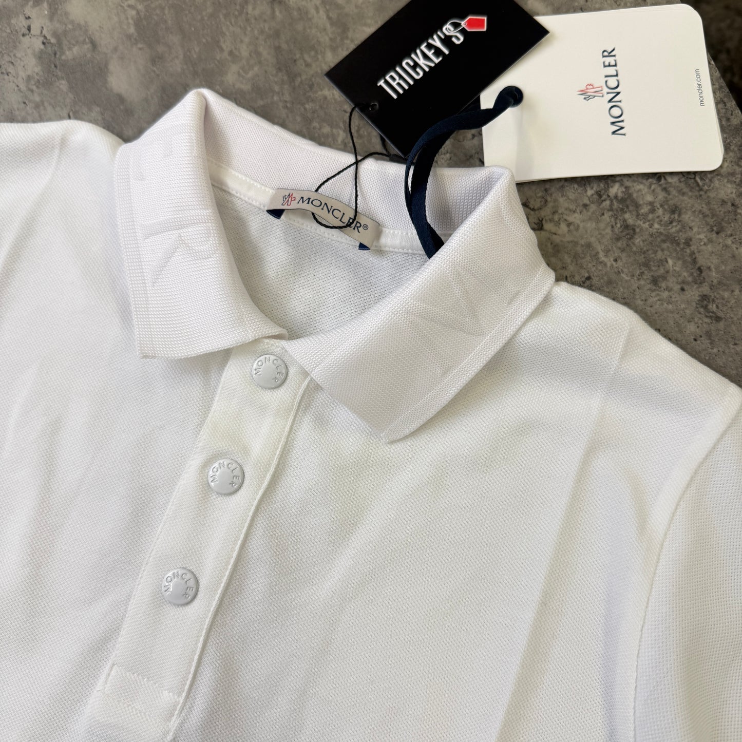Moncler Boys White Polo Shirt