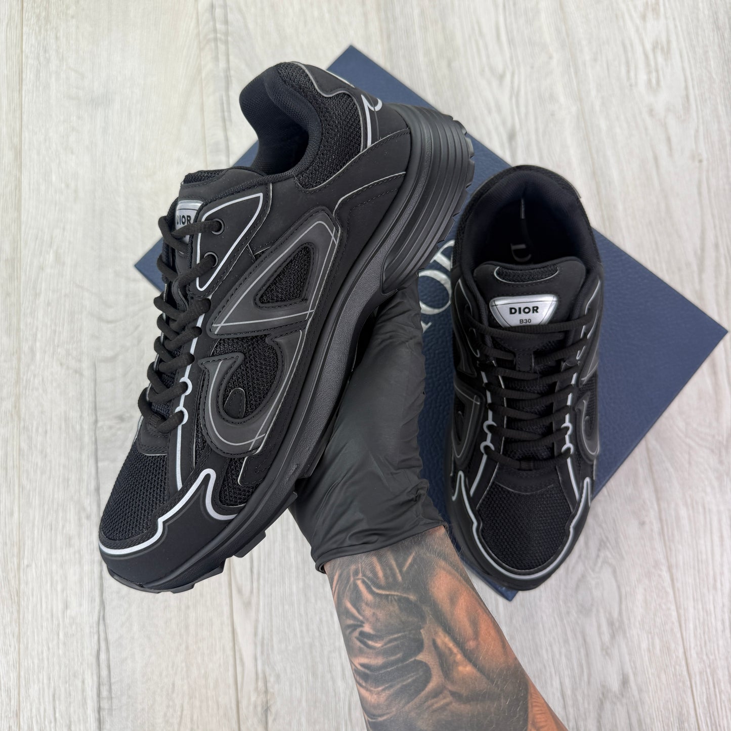 Dior B30 Men’s Triple Black Trainers - 41 (Fit Uk 7)