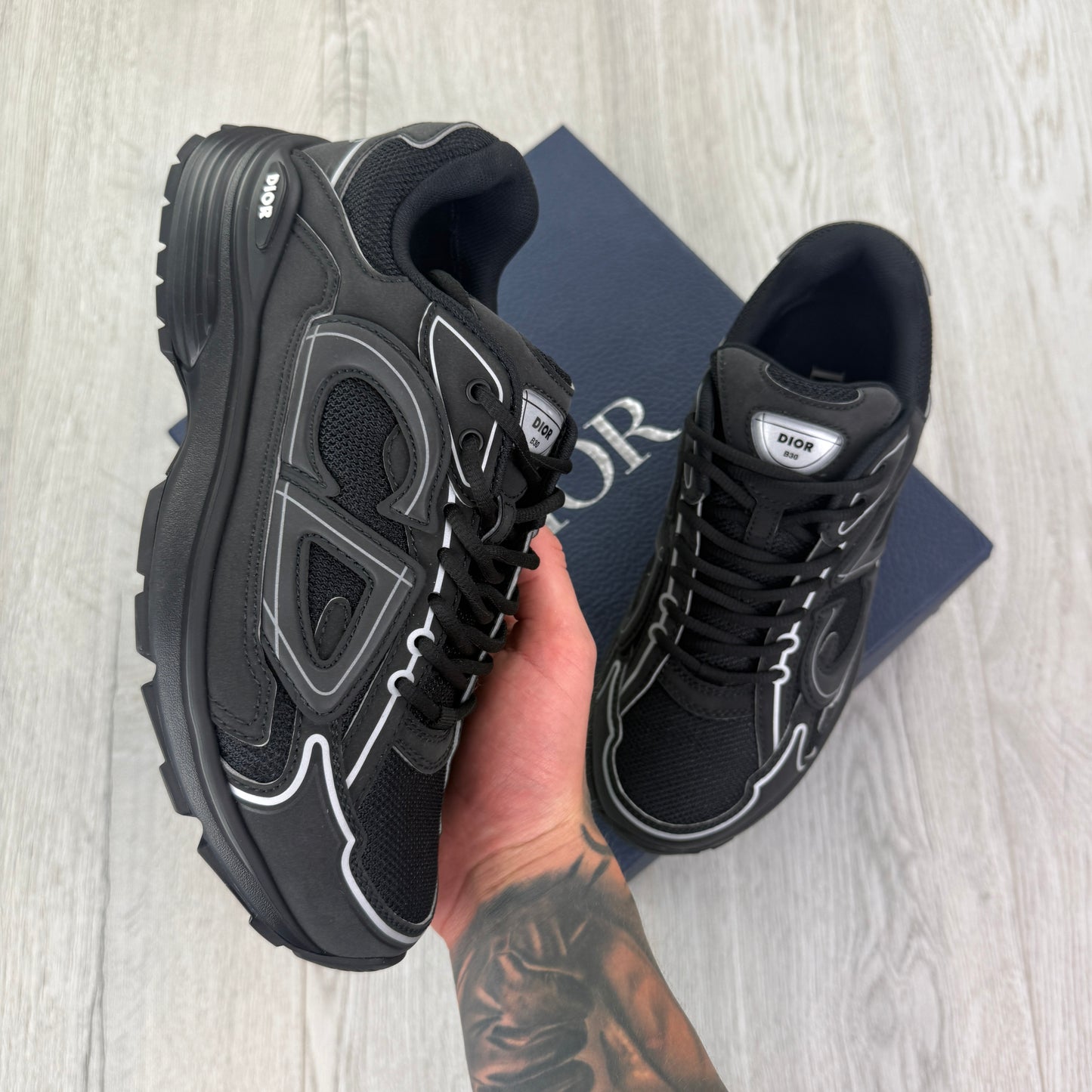 Dior B30 Men’s Triple Black Trainers - 39.5 (Fit Uk 6)