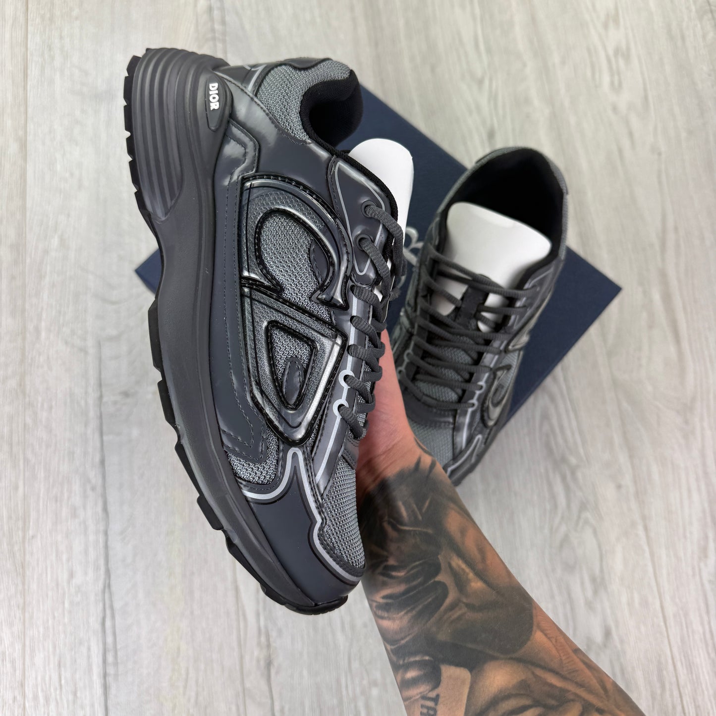 Dior B30 Men’s Grey Countdown Trainers - Uk 7