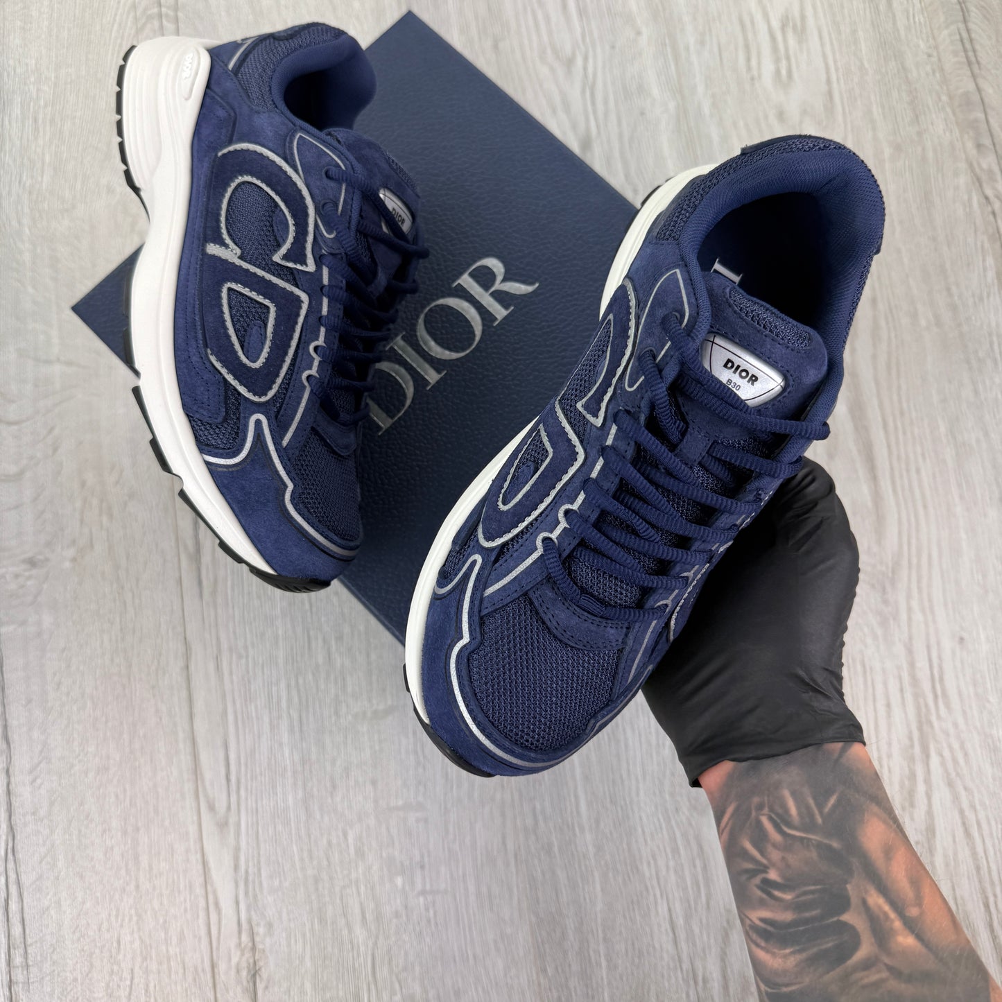 Dior B30 Men’s Full Suede Navy Trainers - 40 (Uk 6/6.5)
