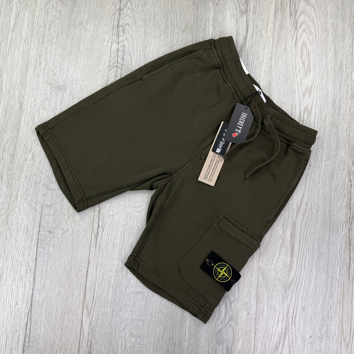 Stone Island Men’s Khaki Green Jersey Shorts