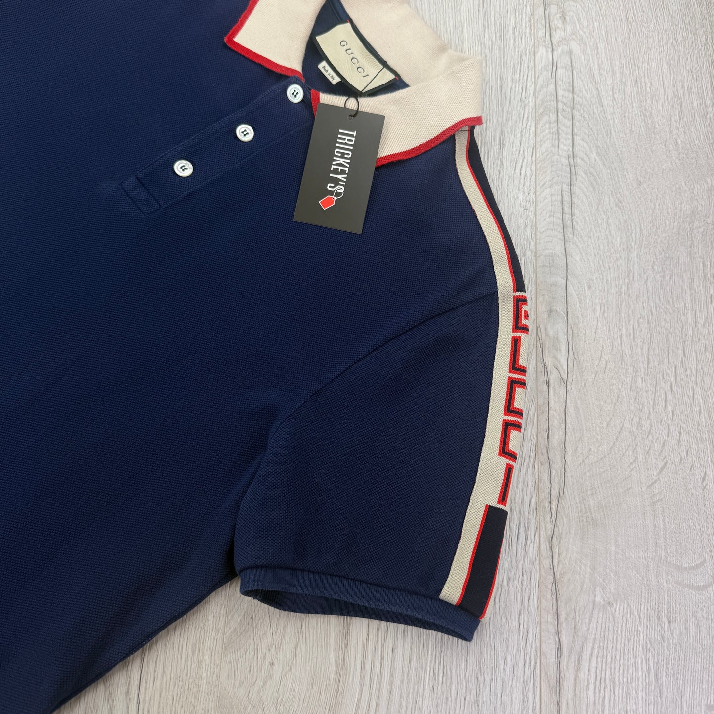 Gucci Men’s Royal Blue Shoulder Logo Polo - Large Slim