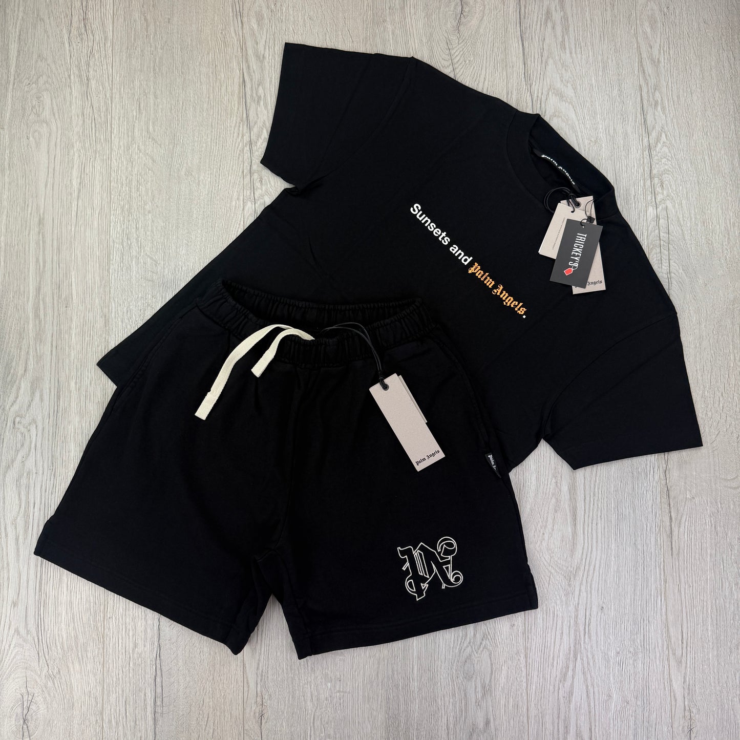 Palm Angels Men’s Black T-shirt & Short Set