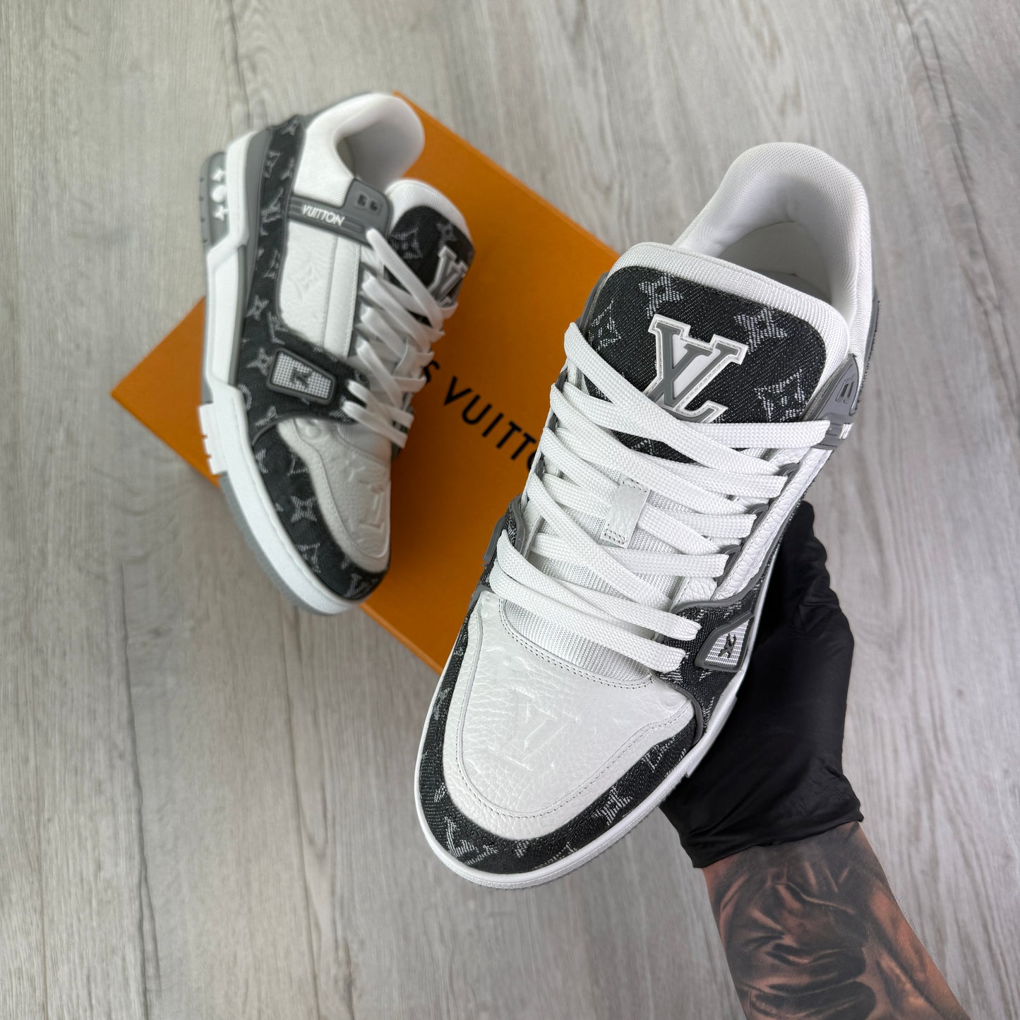 Louis Vuitton Men’s Grey White Sneakers - Uk 9 (Fit 10)