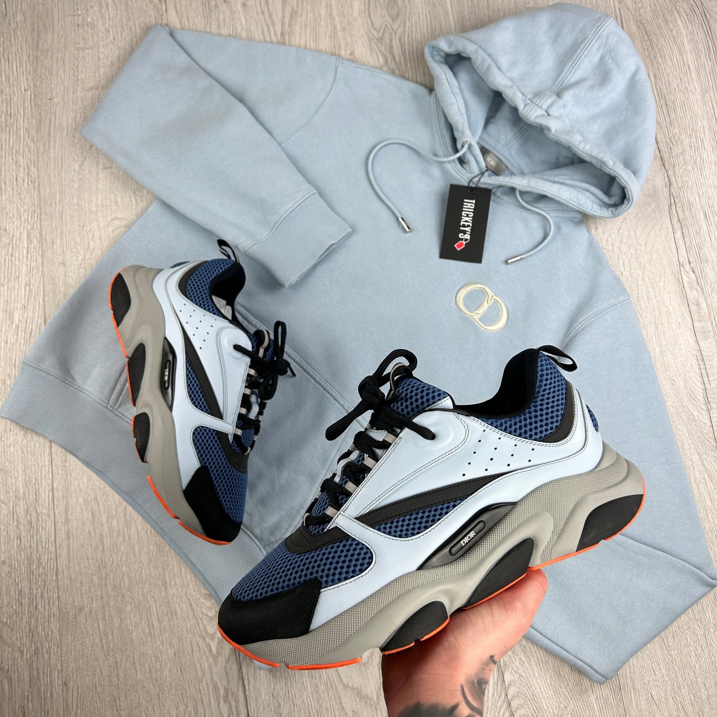 Dior B22 Light Blue Runners Orange Bottom - 41 (Fit Uk 7)