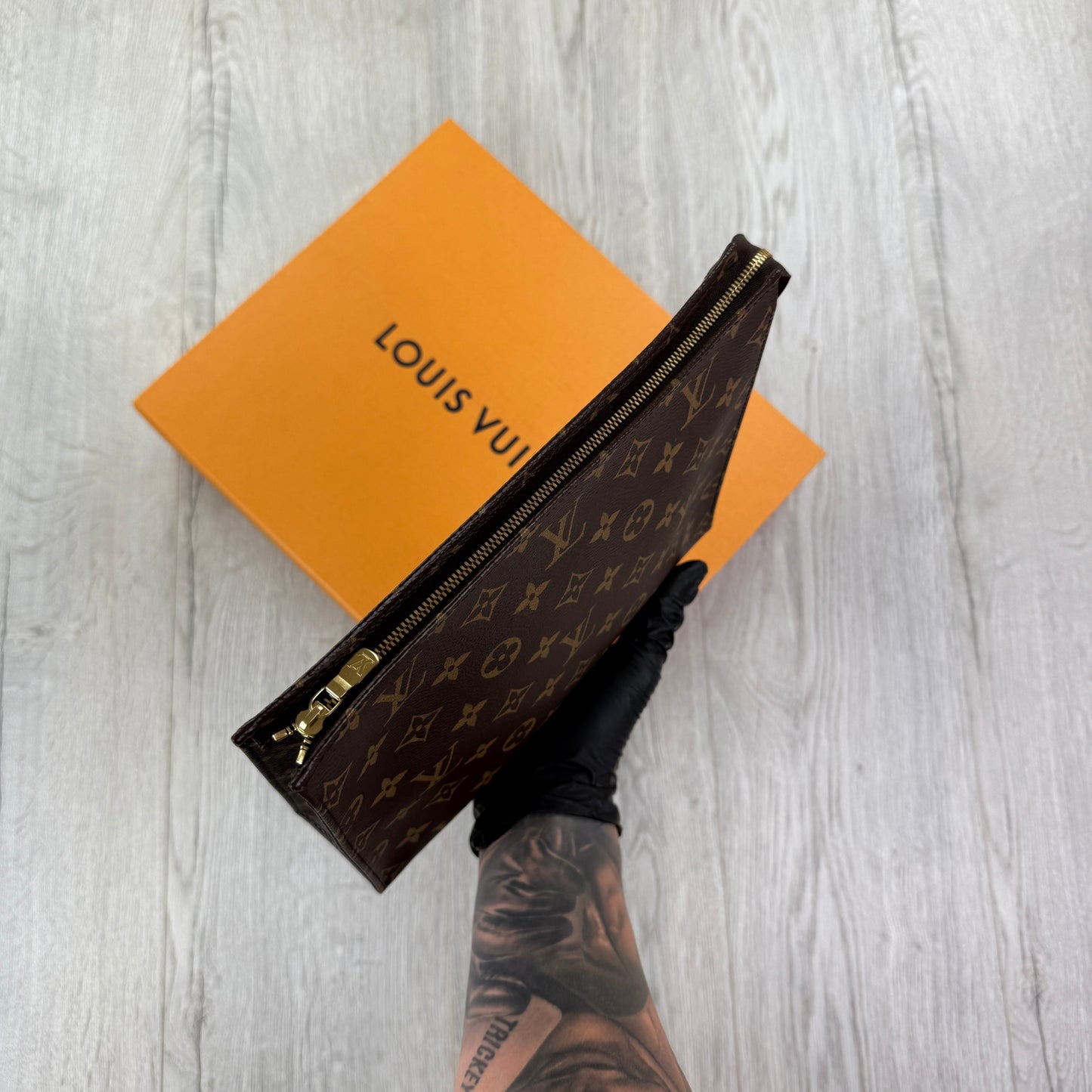 Louis Vuitton Brown Monogram Pochette Clutch Bag