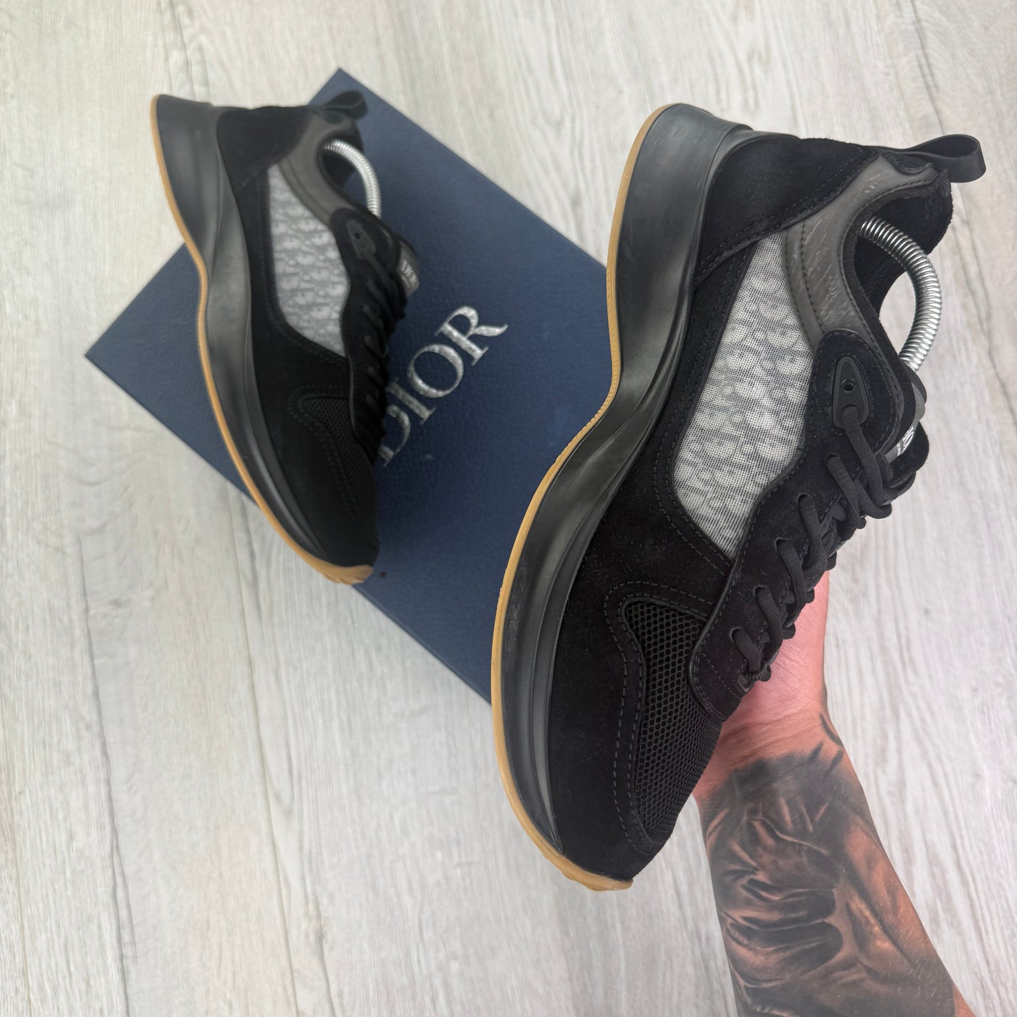 Dior B25 Men’s Black Suede Trainers - Uk 9.5