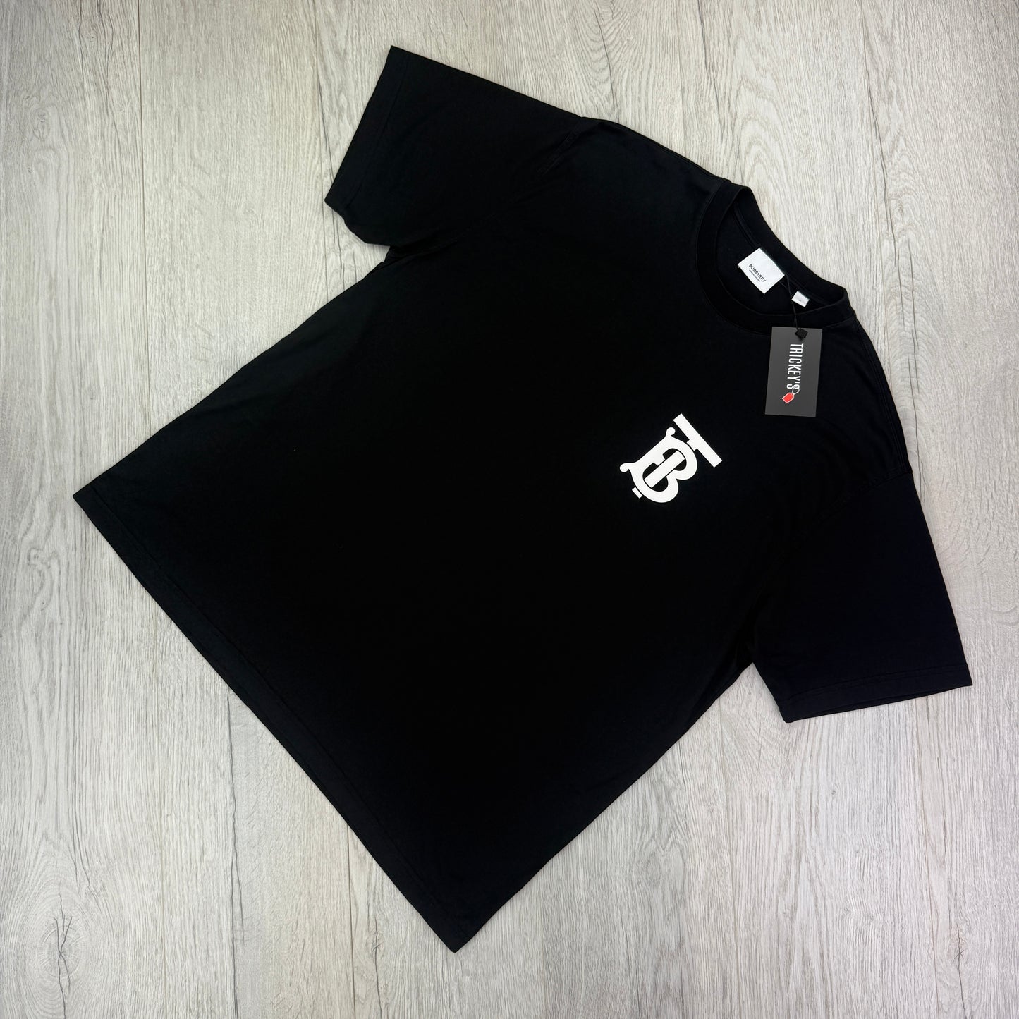 Burberry Men’s Black T-shirt TB Logo - Medium