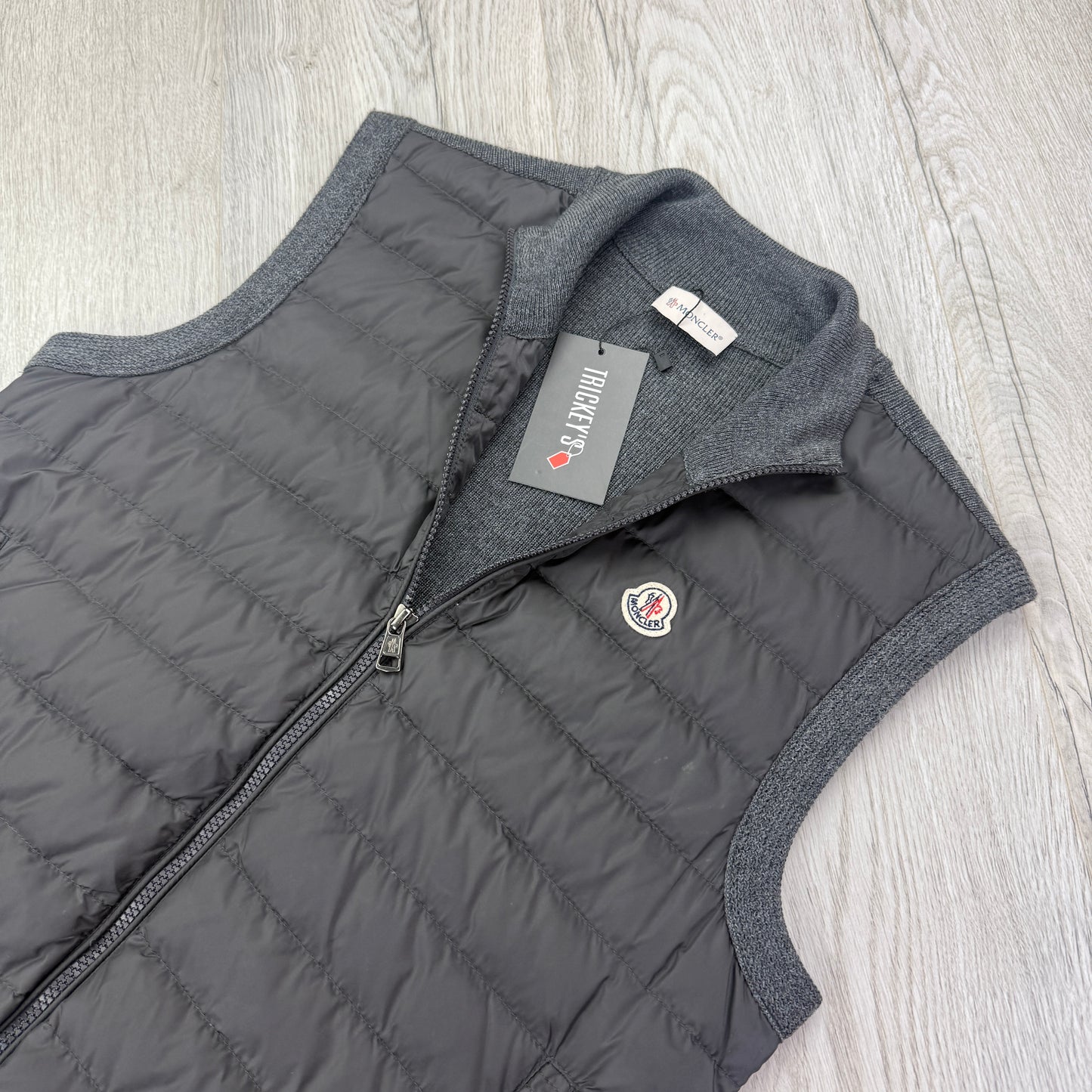 Moncler Men’s Dark Grey Padded / Knitted Gilet - Small