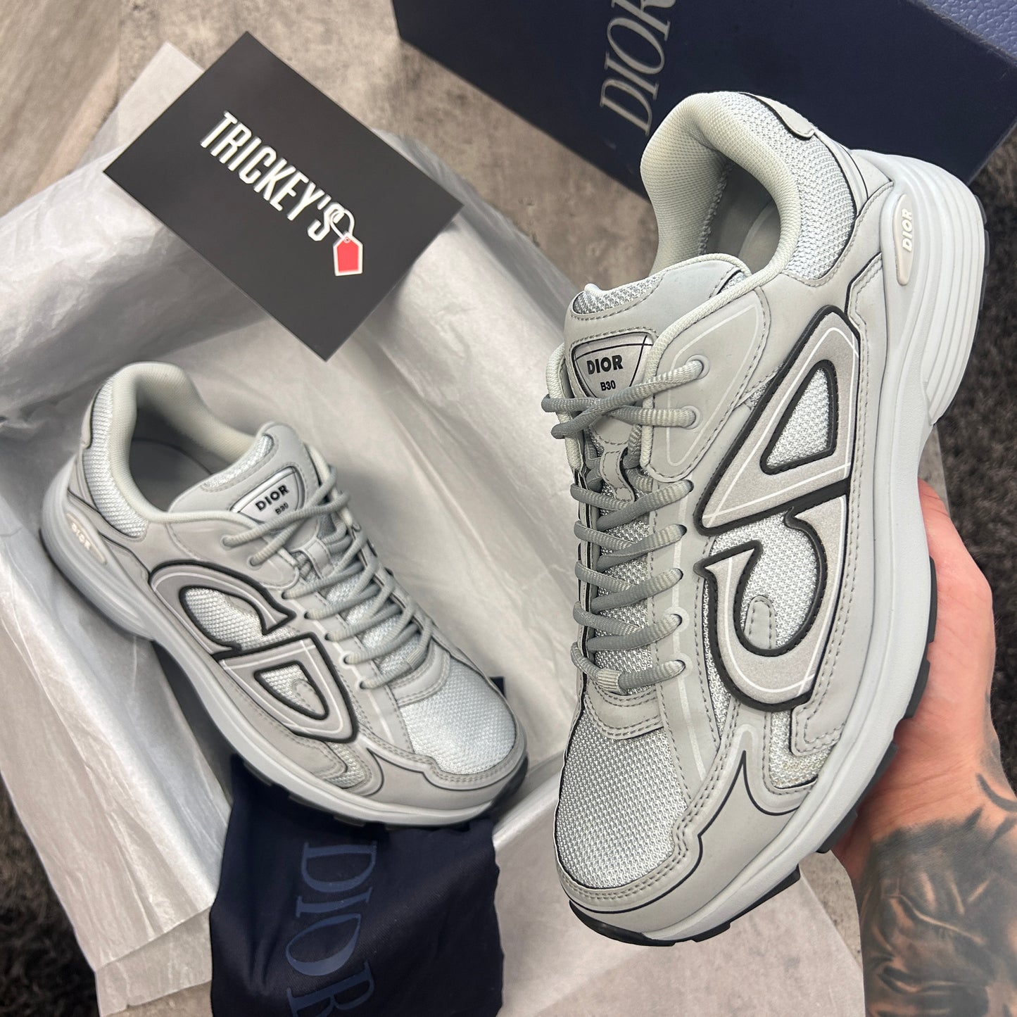 Dior B30 Men’s All Grey Trainers - 45 (Uk 11)