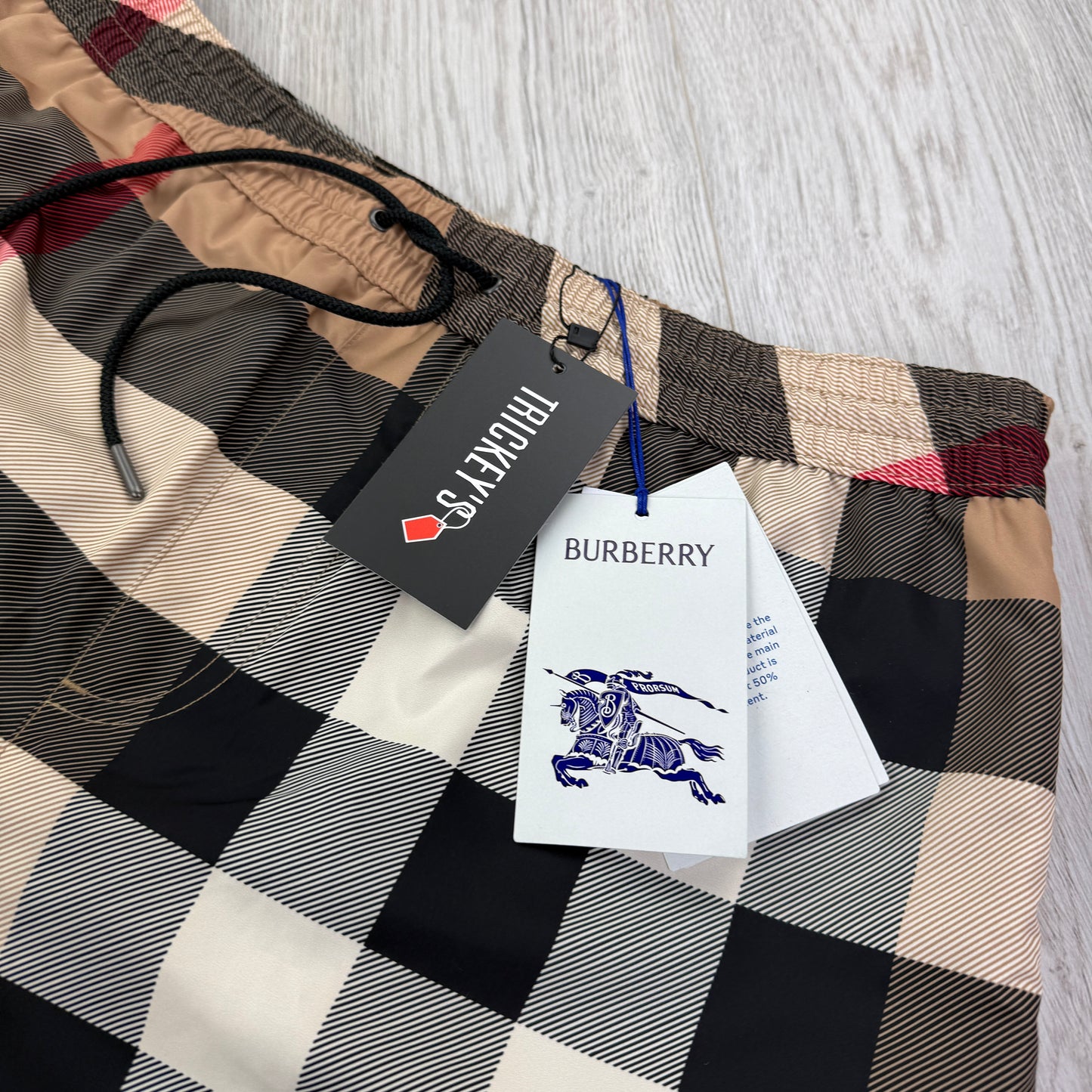 Burberry Men’s Check Drawcord Swim Shorts