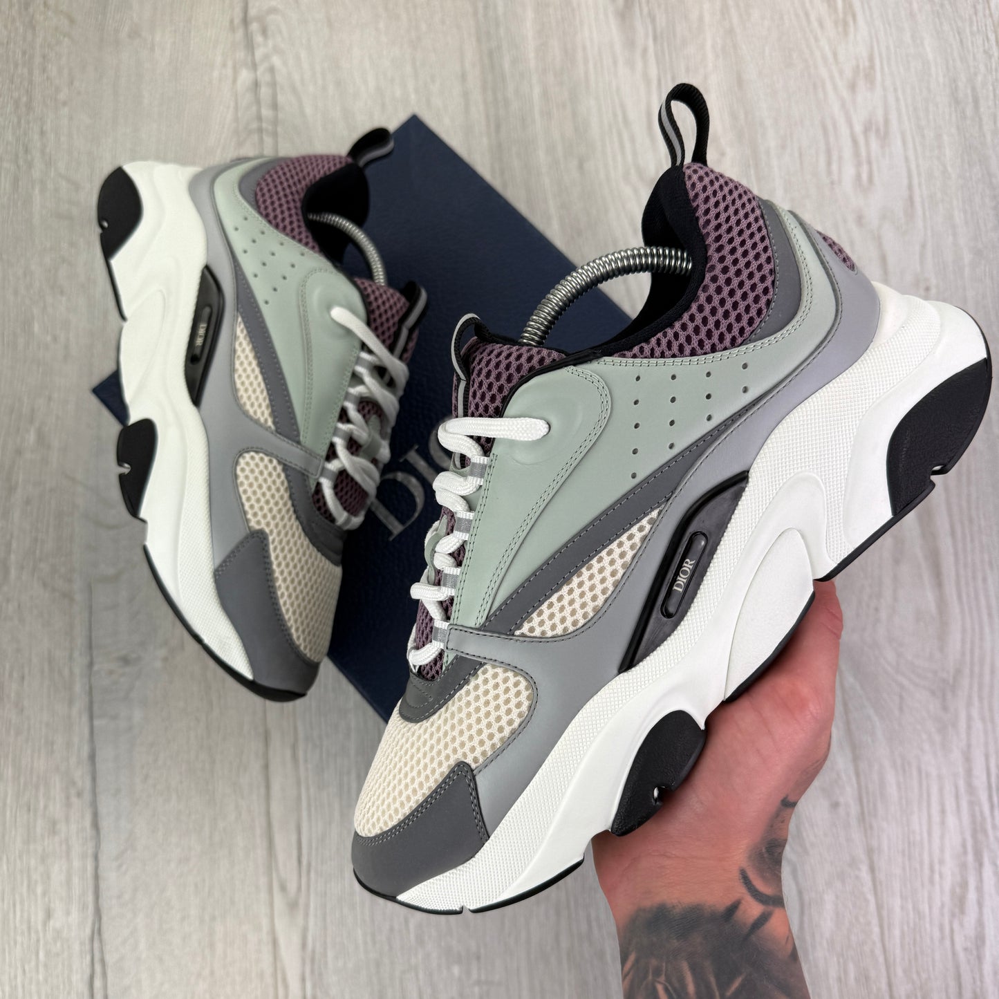 Dior B22 Men’s Lavender & Grey Trainers - 43 (Fit Uk 8.5)