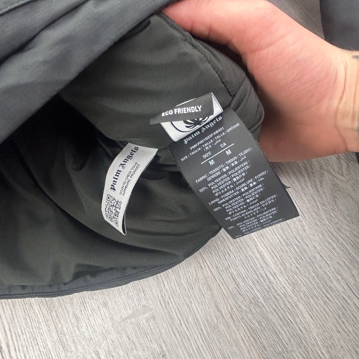 Palm Angels Men’s Black Zip-up Long Jacket - Medium