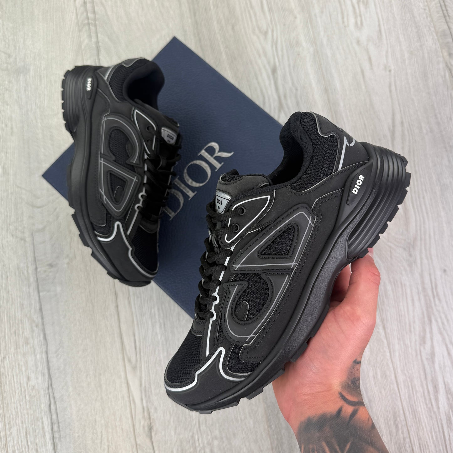 Dior B30 Men’s Triple Black Trainers - 39.5 (Fit Uk 6)
