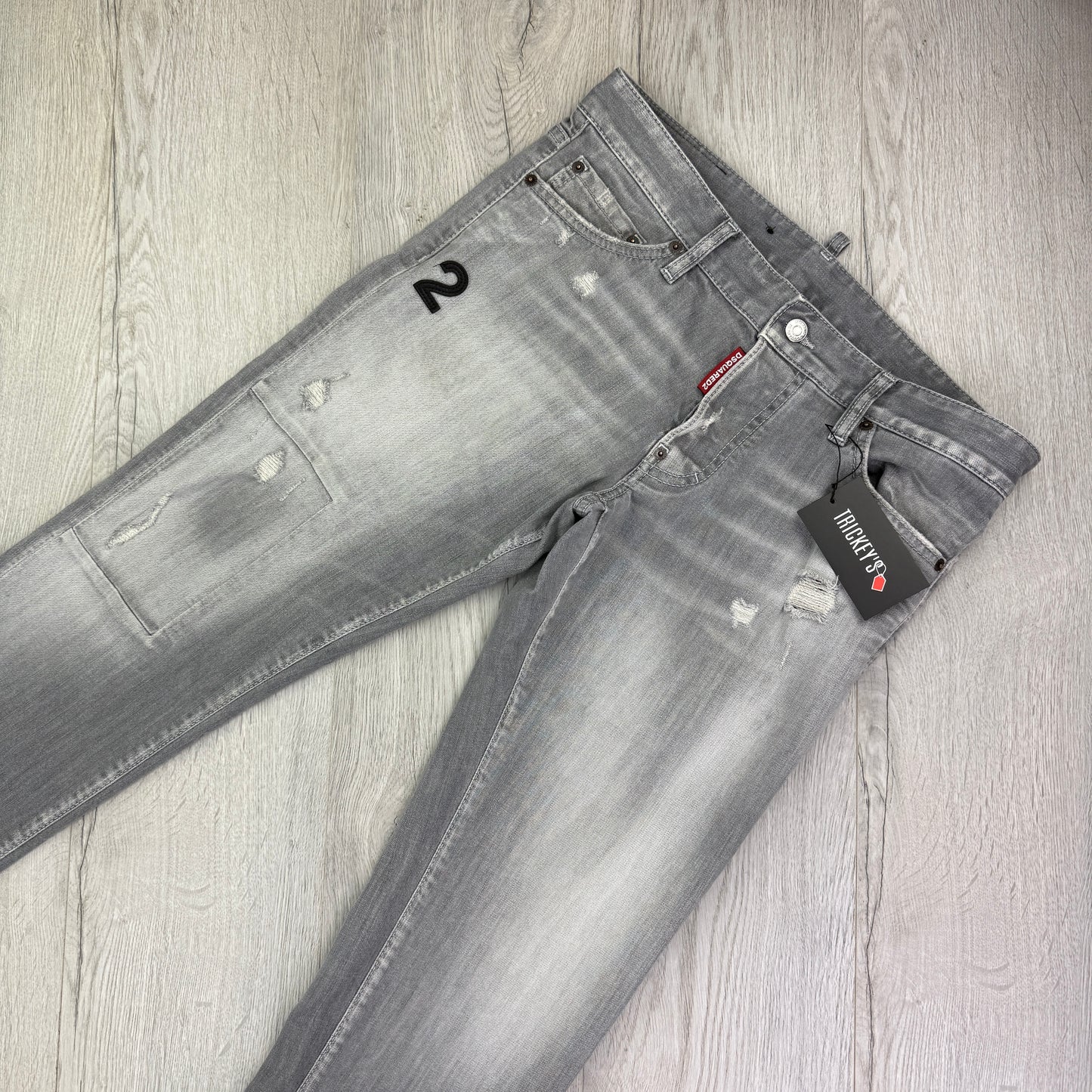 Dsquared2 Men’s Grey Distressed Slim Jeans - 48 (Uk 31/32)