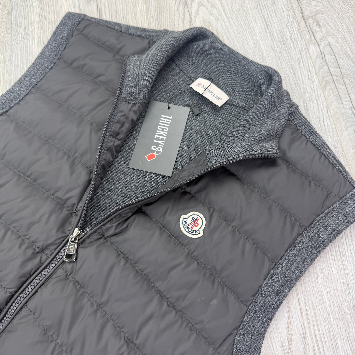 Moncler Men’s Dark Grey Padded / Knitted Gilet - Small