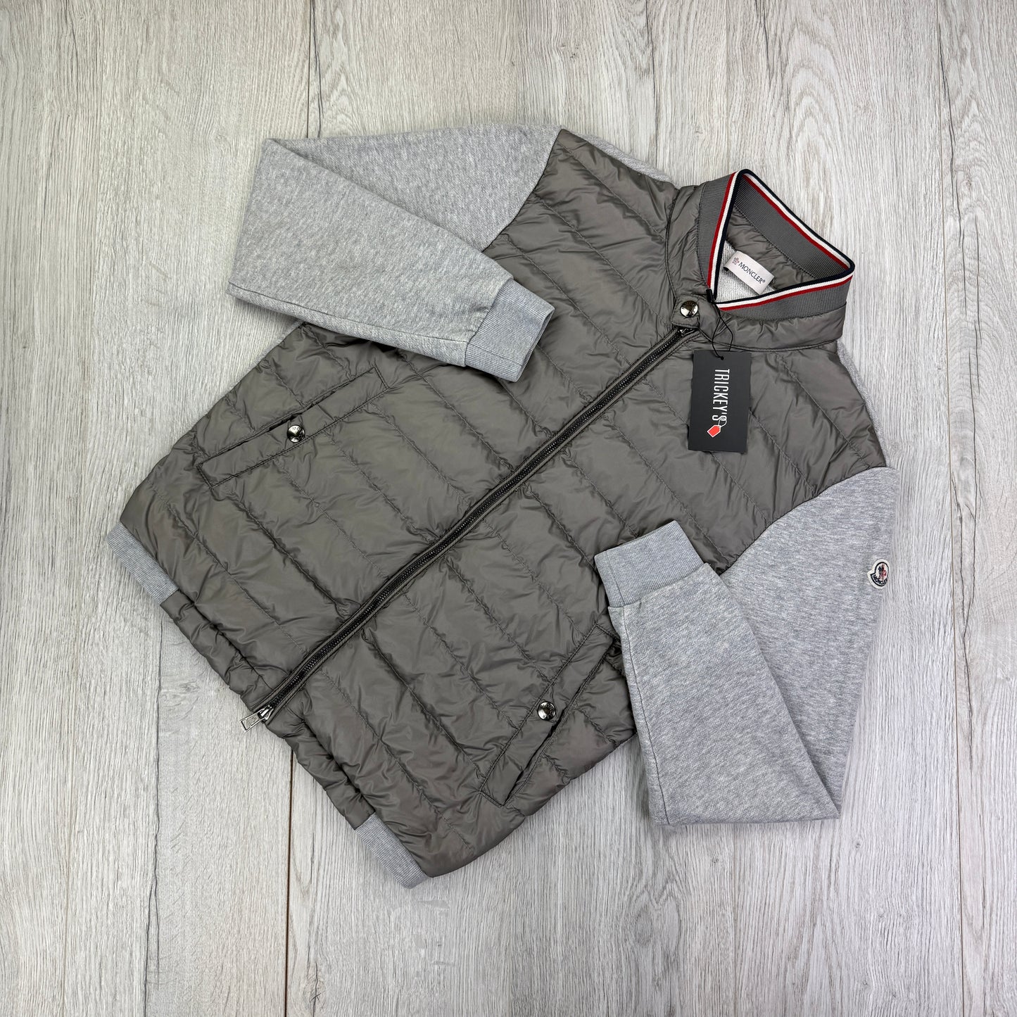 Moncler Men’s Maglia Grey Zip-up Padded Cardigan - Medium Slim (Fit XS)