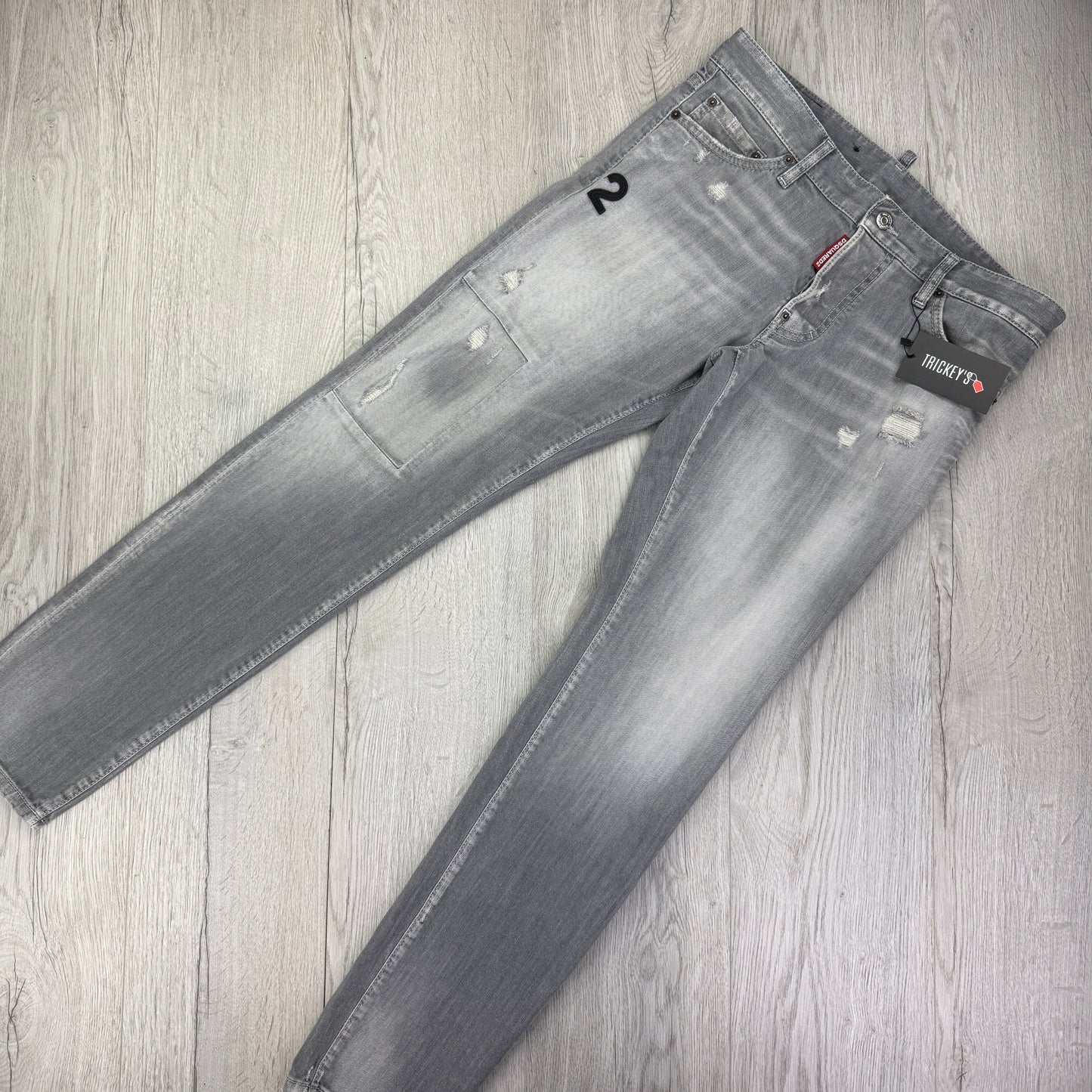 Dsquared2 Men’s Grey Distressed Slim Jeans - 48 (Uk 31/32)