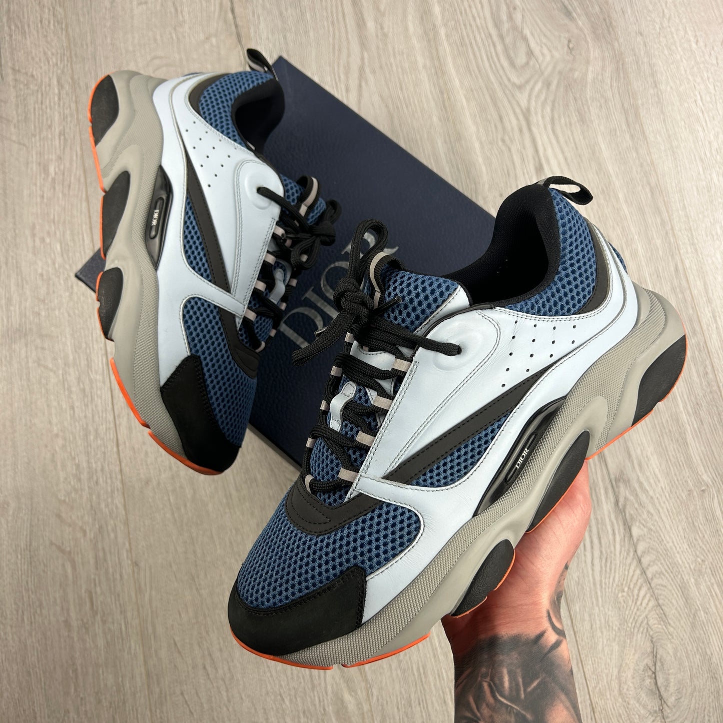 Dior B22 Light Blue Runners Orange Bottom - 41 (Fit Uk 7)