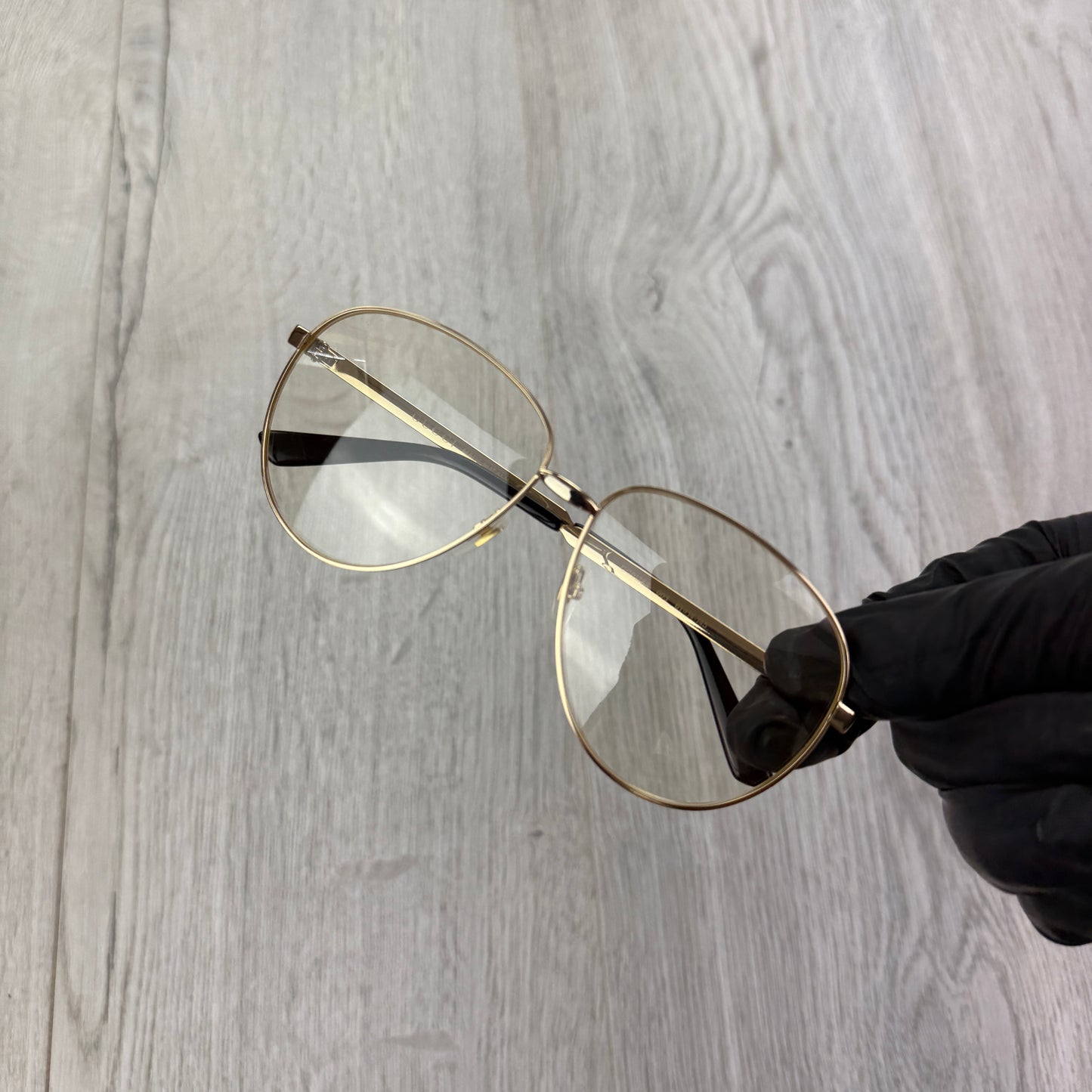 Gucci Men’s Gold Clear Frames