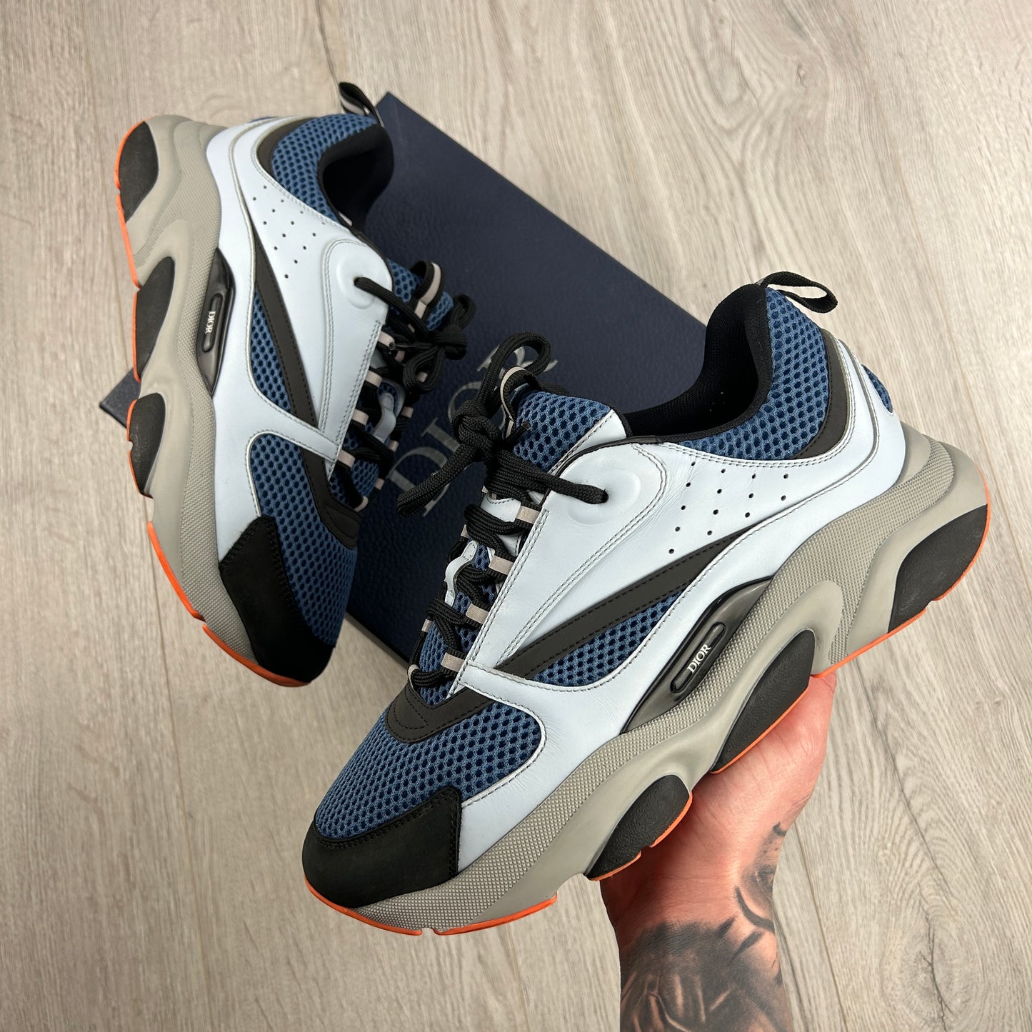 Dior B22 Light Blue Runners Orange Bottom - 41 (Fit Uk 7)