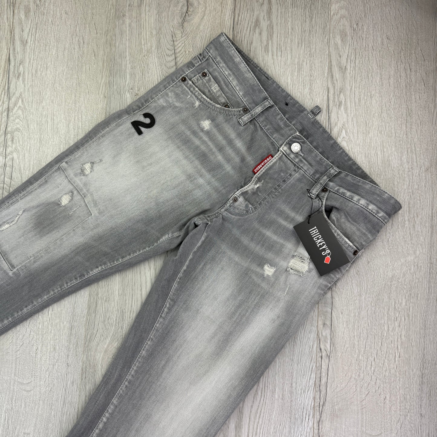 Dsquared2 Men’s Grey Distressed Slim Jeans - 48 (Uk 31/32)