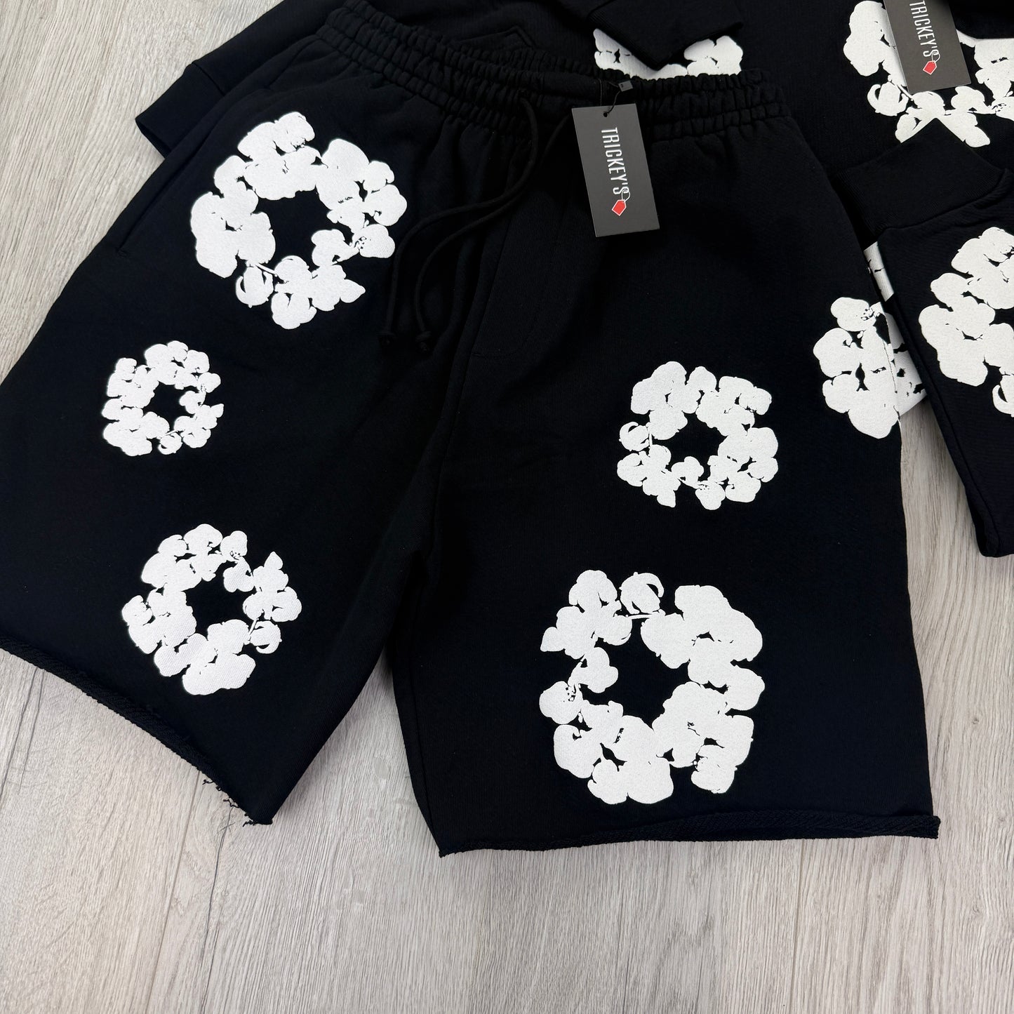 Denim Tears Men’s Black Shorts & Hoodie Set
