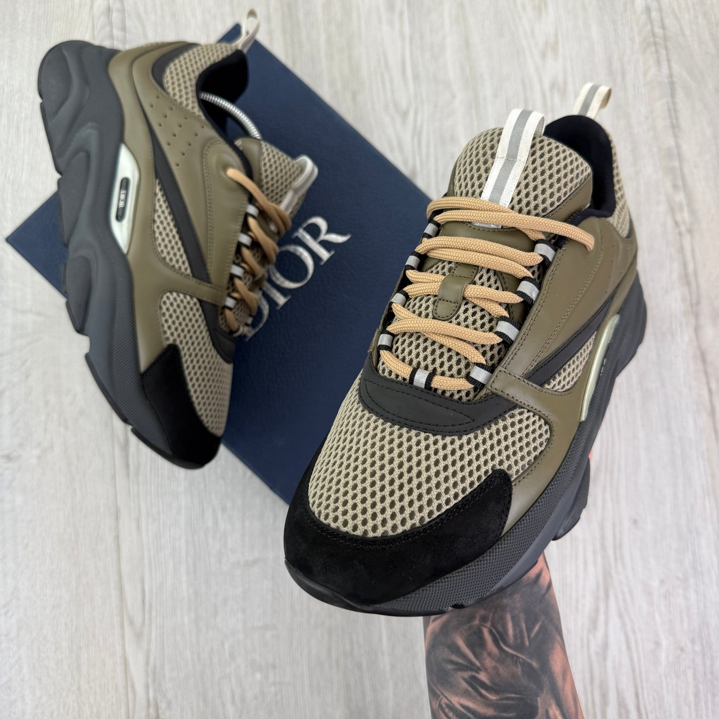 Dior B22 Men’s Khaki Grey Runners - 42 (Uk 7.5)