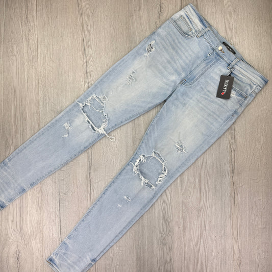 Amiri Men’s Light Blue Ripped Jeans - Uk 34