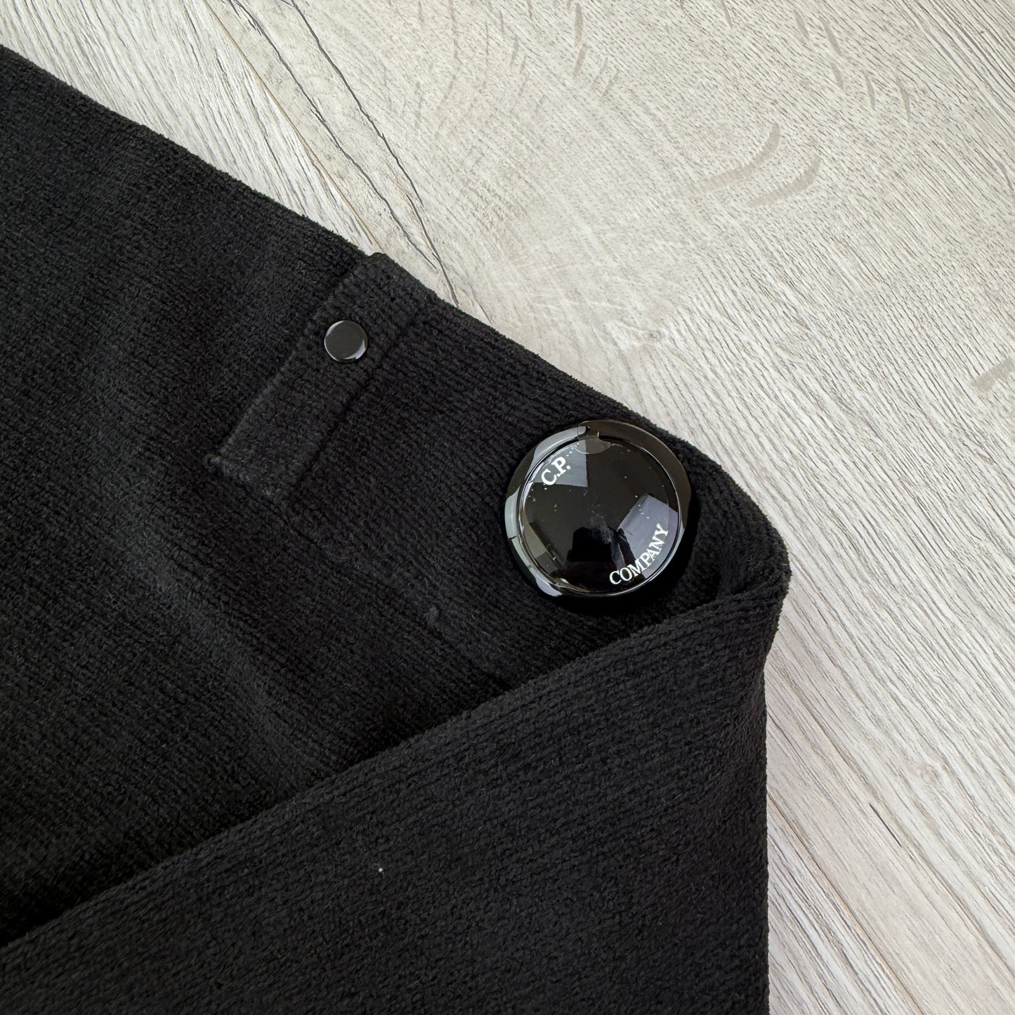 Cp Company Men’s Black Knitted 1/4 Button Up Sweatshirt