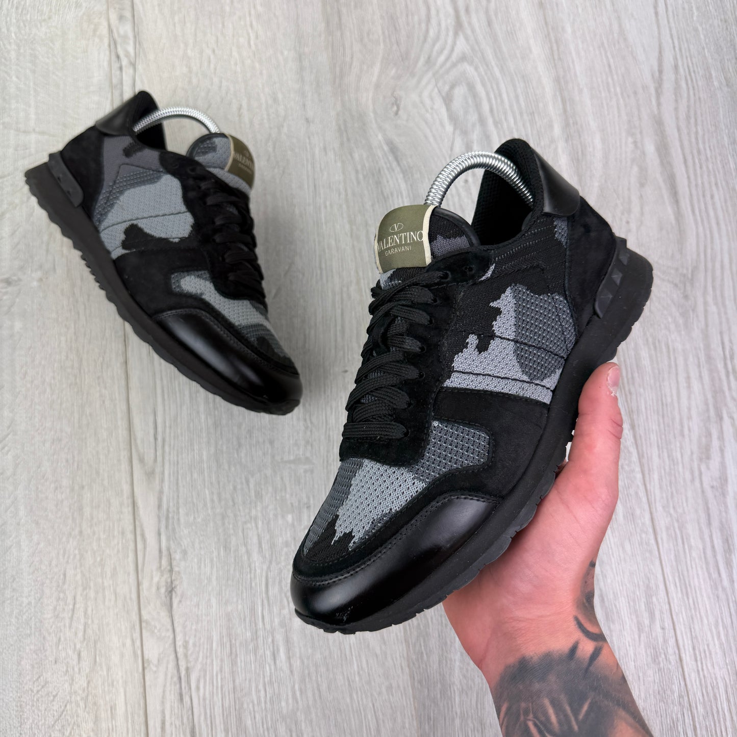 Valentino Men’s Black Camo Mesh Rockrunner
