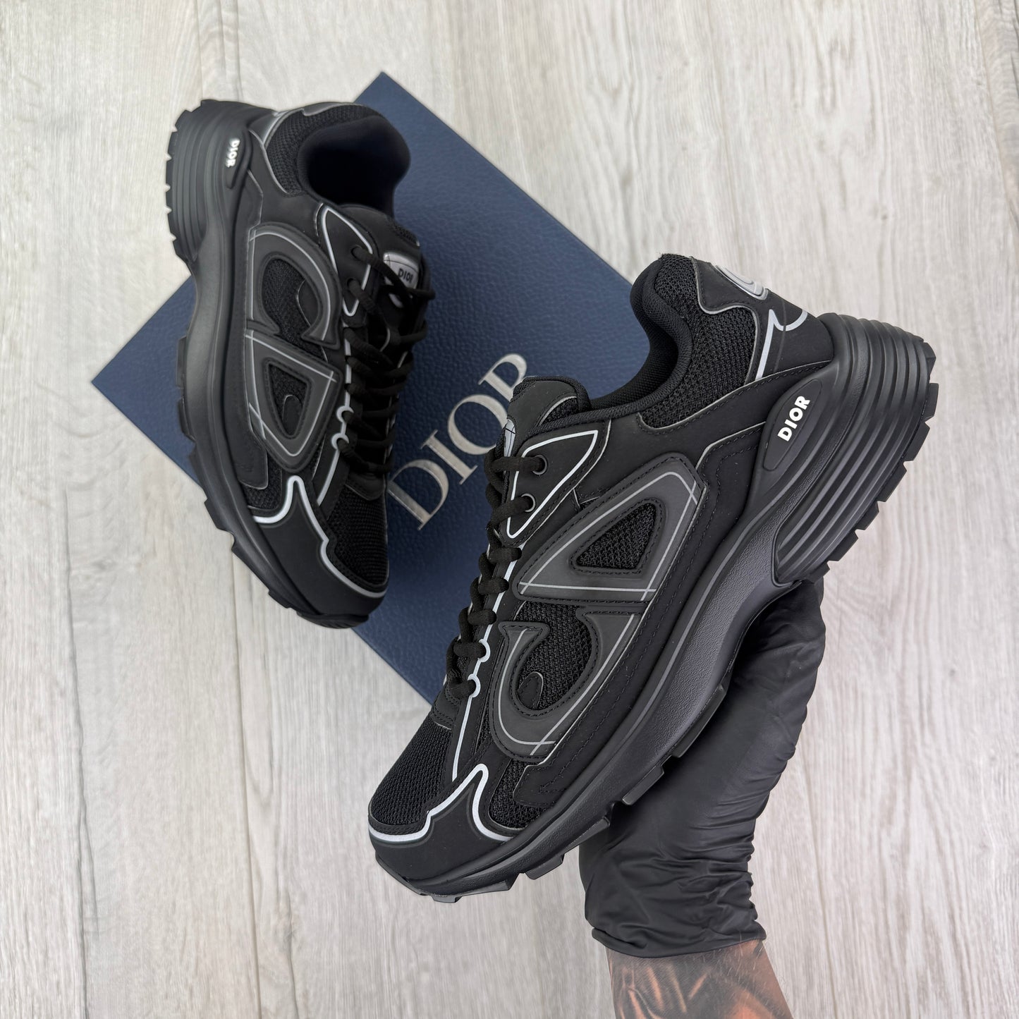 Dior B30 Men’s Triple Black Trainers - 41 (Fit Uk 7)
