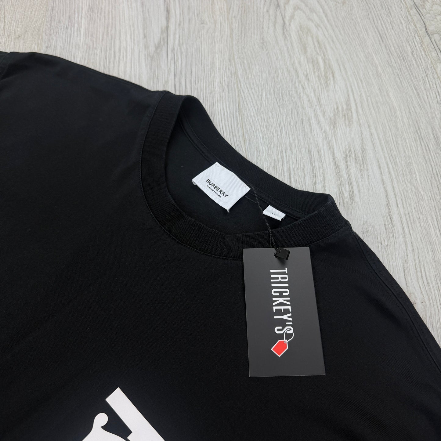 Burberry Men’s Black T-shirt TB Logo - Medium