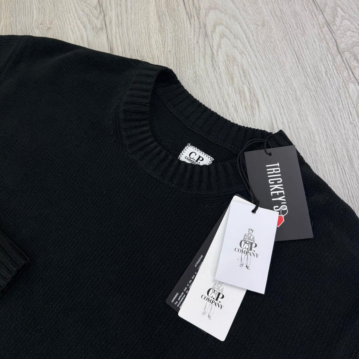 Cp Company Men’s Black Knitwear Crewneck Jumper